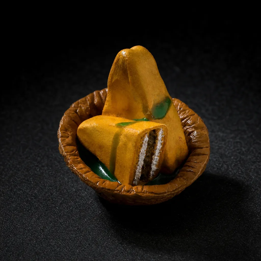 Miniature Bread Pakora & Ghevar Magnet Set