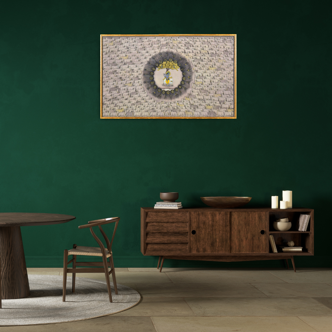 Pichwai Painting Krishna with Cows