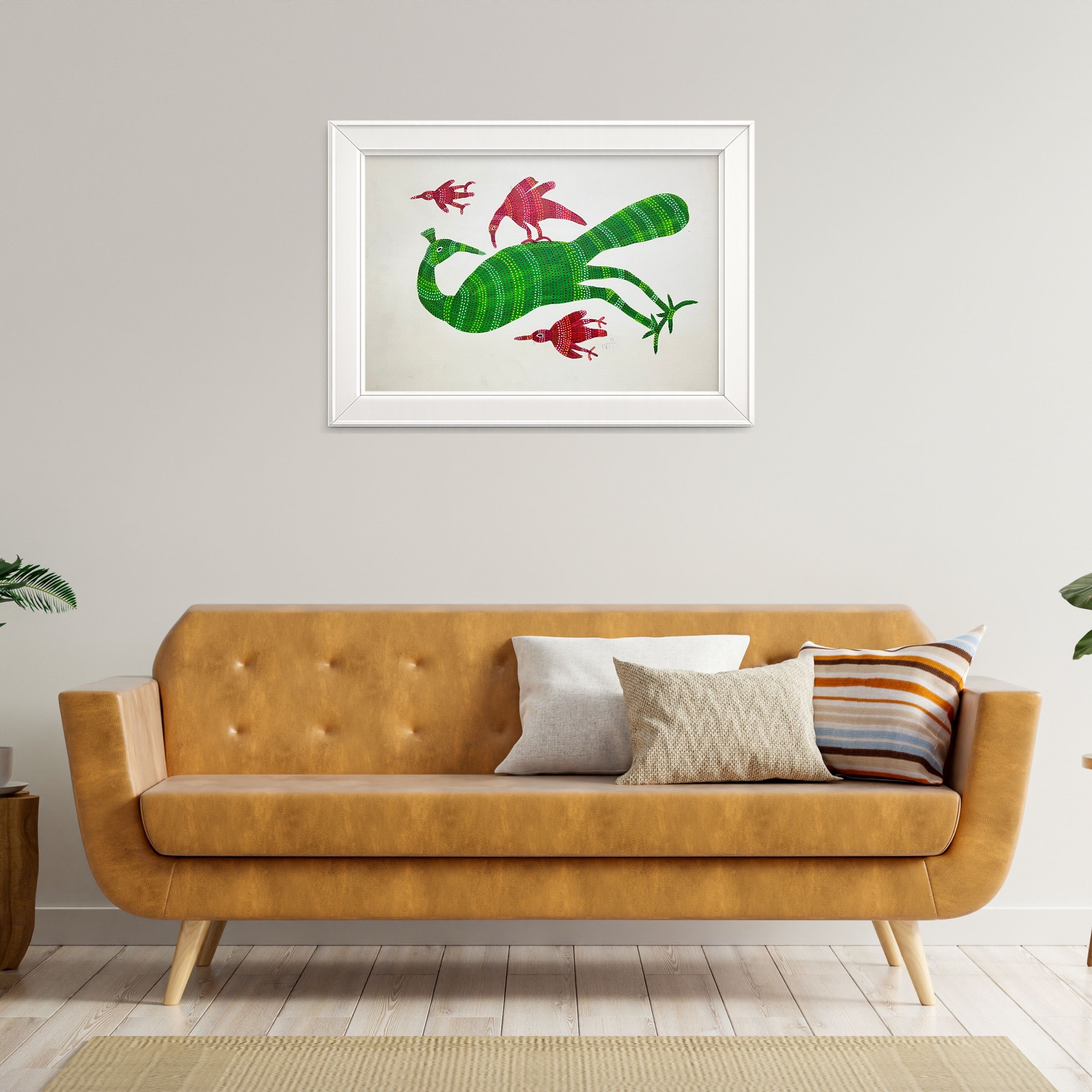 Birds Pecking on Peacock