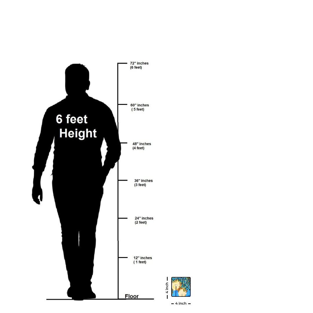 Handmade Street Lamp Abstract Canvas Painting