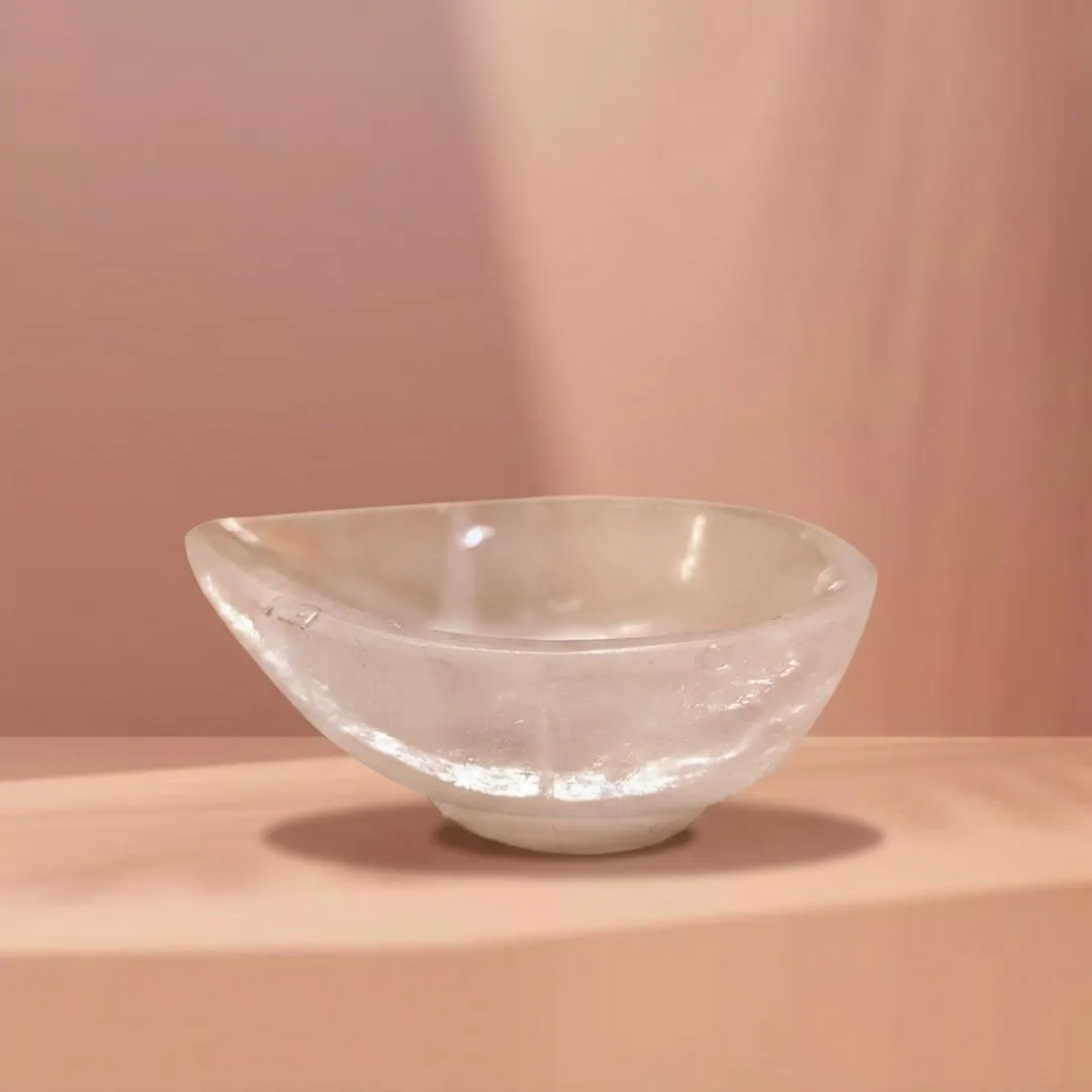 White Quartz Tealight Bowl Holder for Home Decor and Gifting 