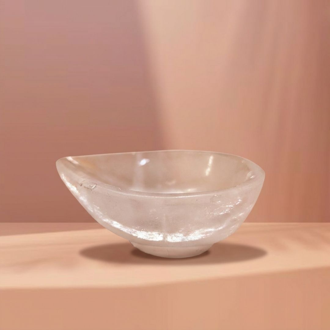 White Quartz Tealight Bowl Holder for Home Decor and Gifting 