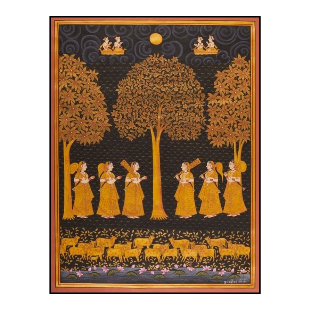 Pichwai Tree & Gopis Painting