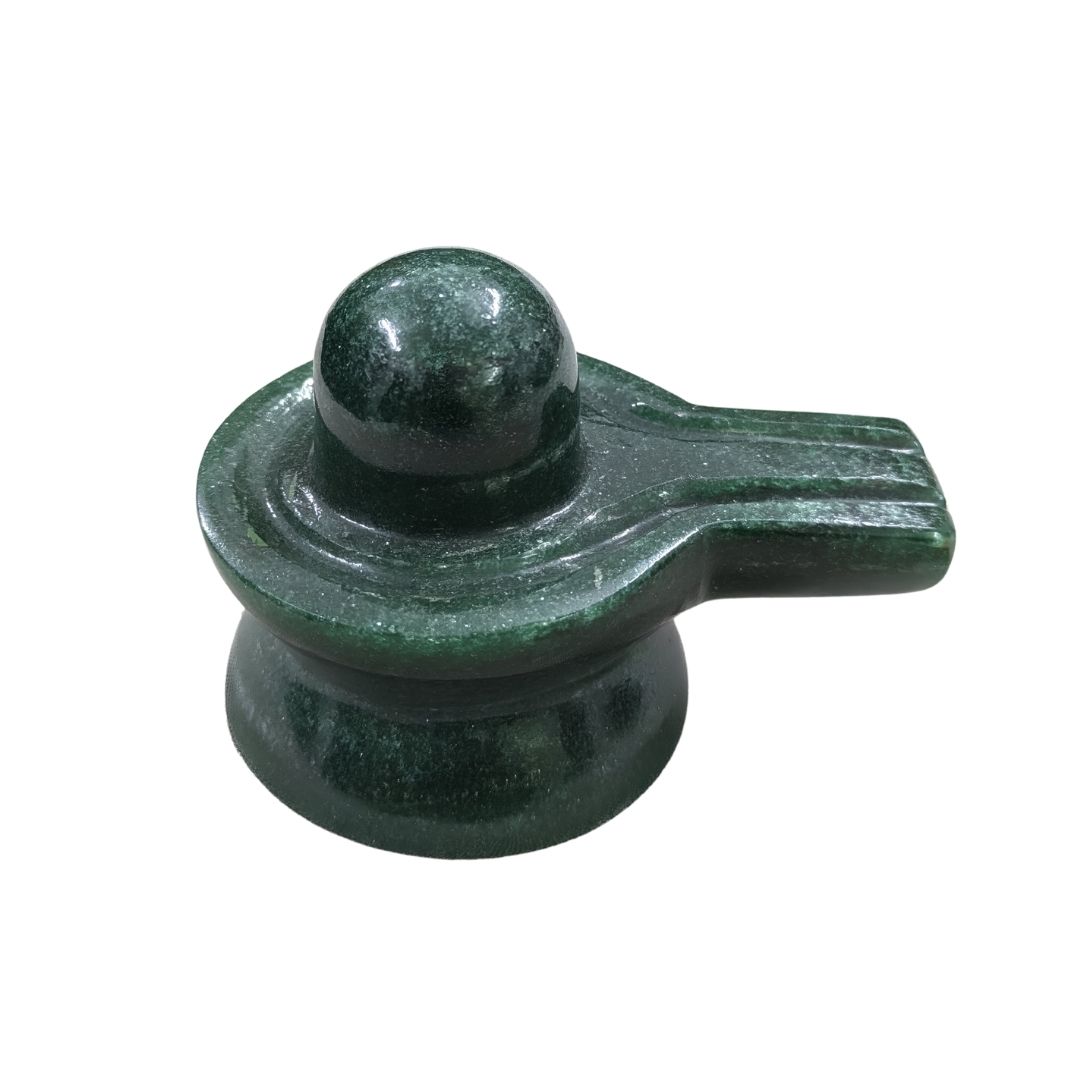 Green Aventurine Shiva Lingam Sculpture for Home and Meditation
