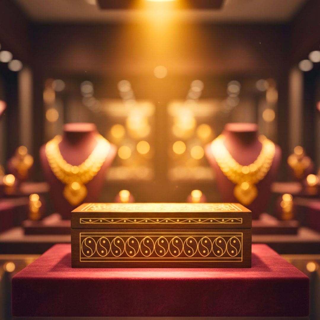 Mystic Vines Wooden Tarkashi Inlay Box 