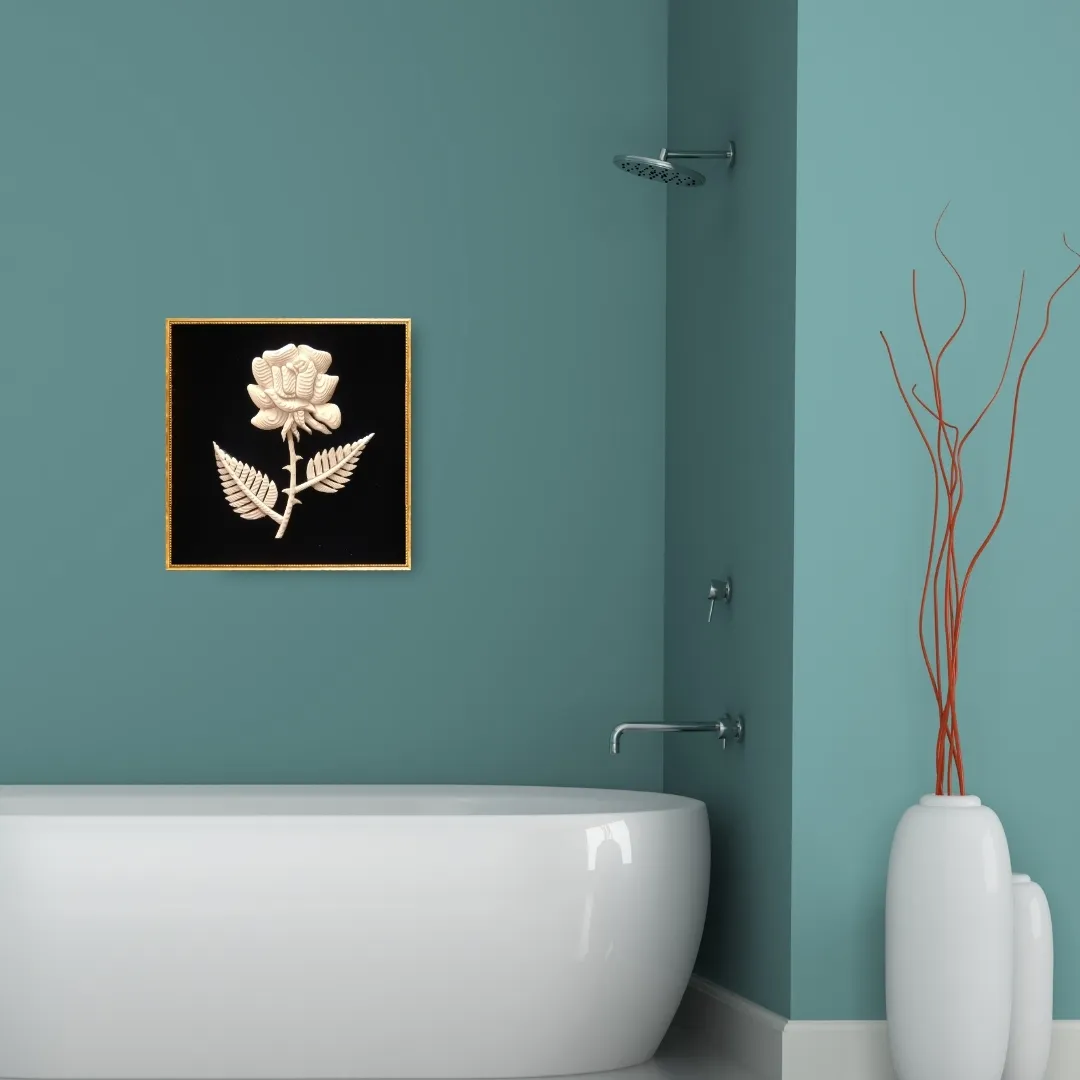 Rose with Two Leaves