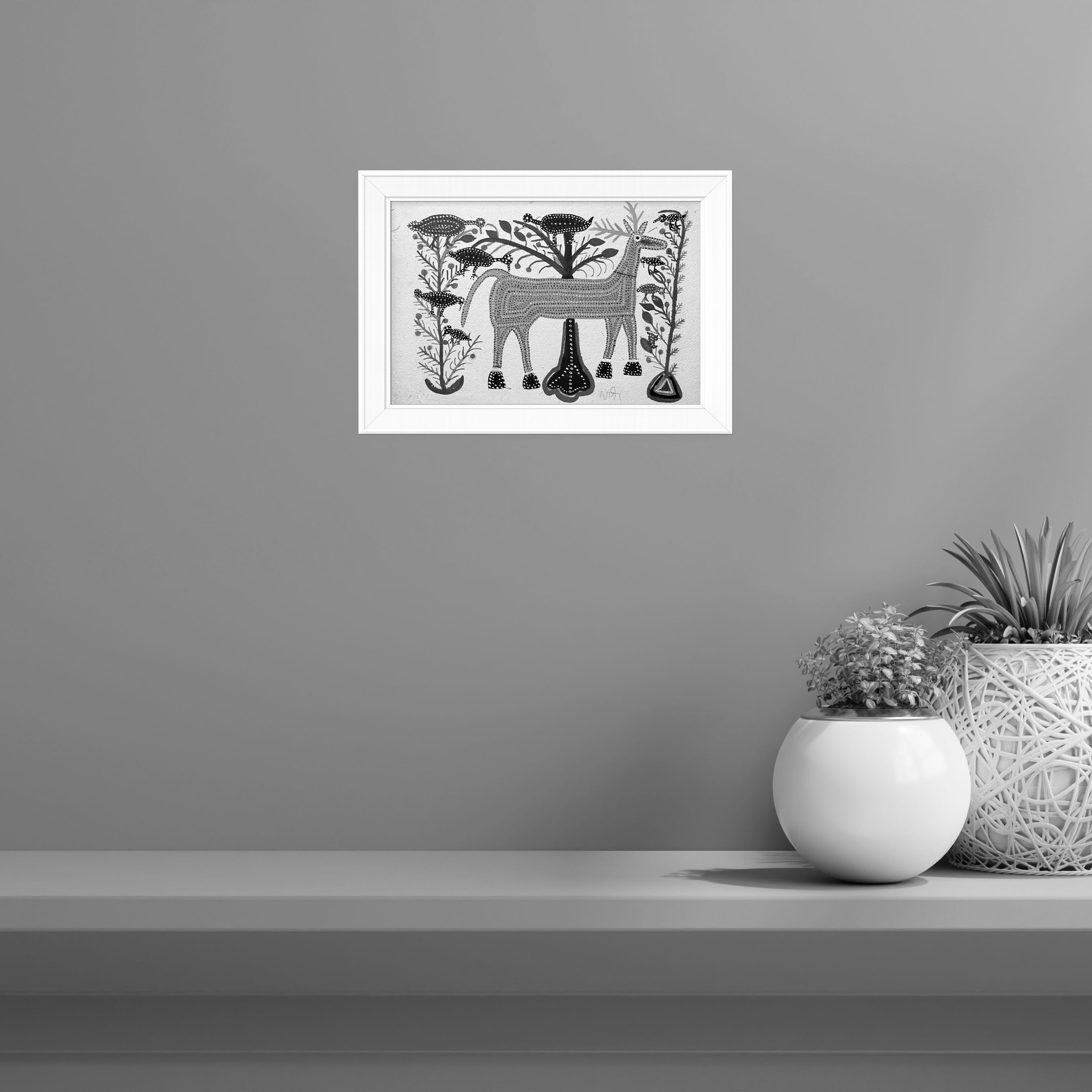 Barasingha in Bhil Art