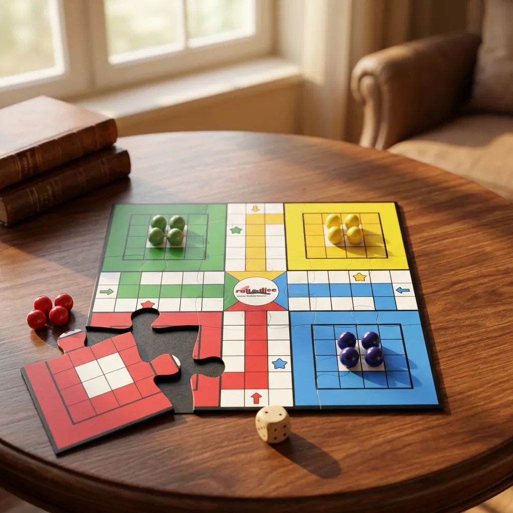 2-in-1 Snakes & Ladders and Ludo Board Game Set | Wooden Family Fun