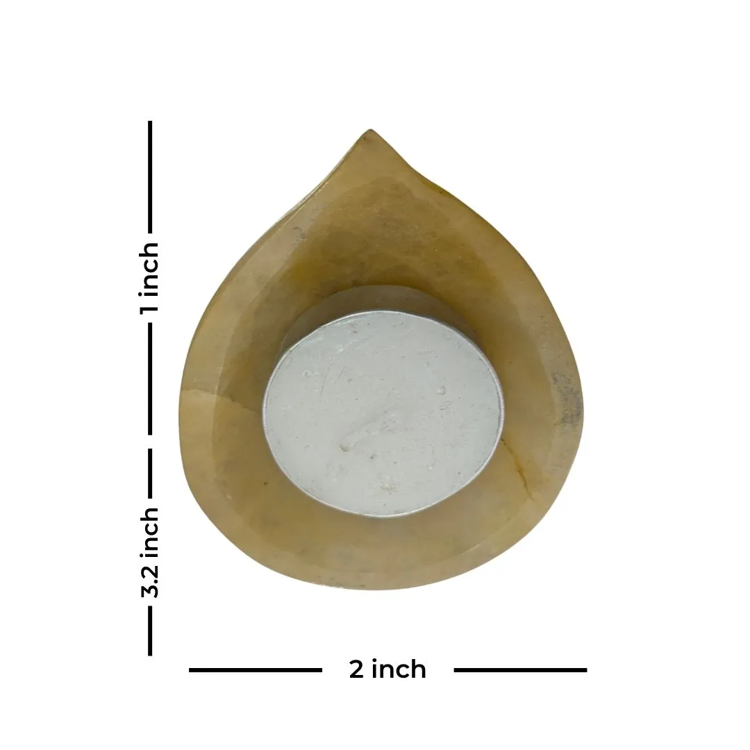 Yellow Quartz Tea Light Holder for Warm Ambient Decor