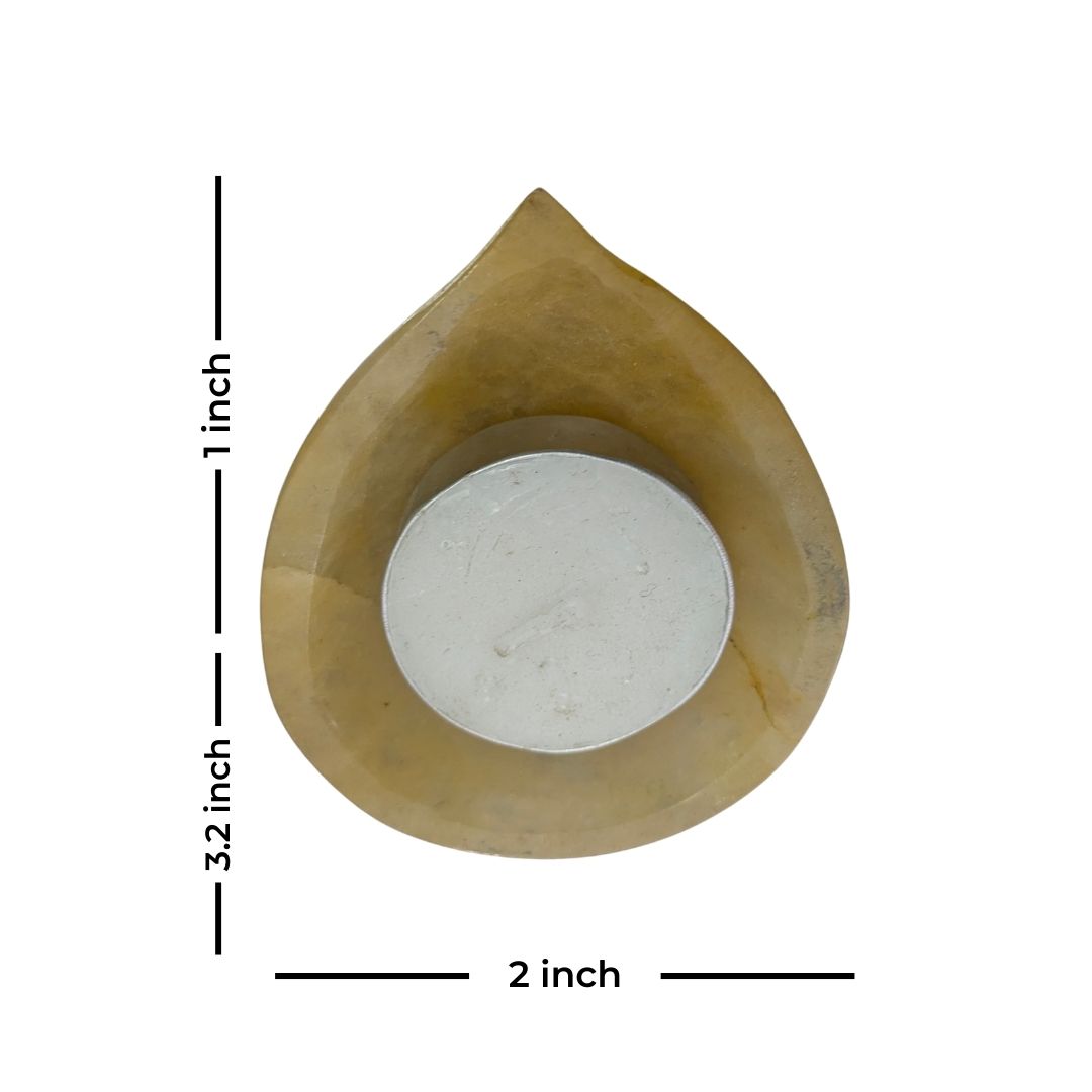 Yellow Quartz Tea Light Holder for Warm Ambient Decor