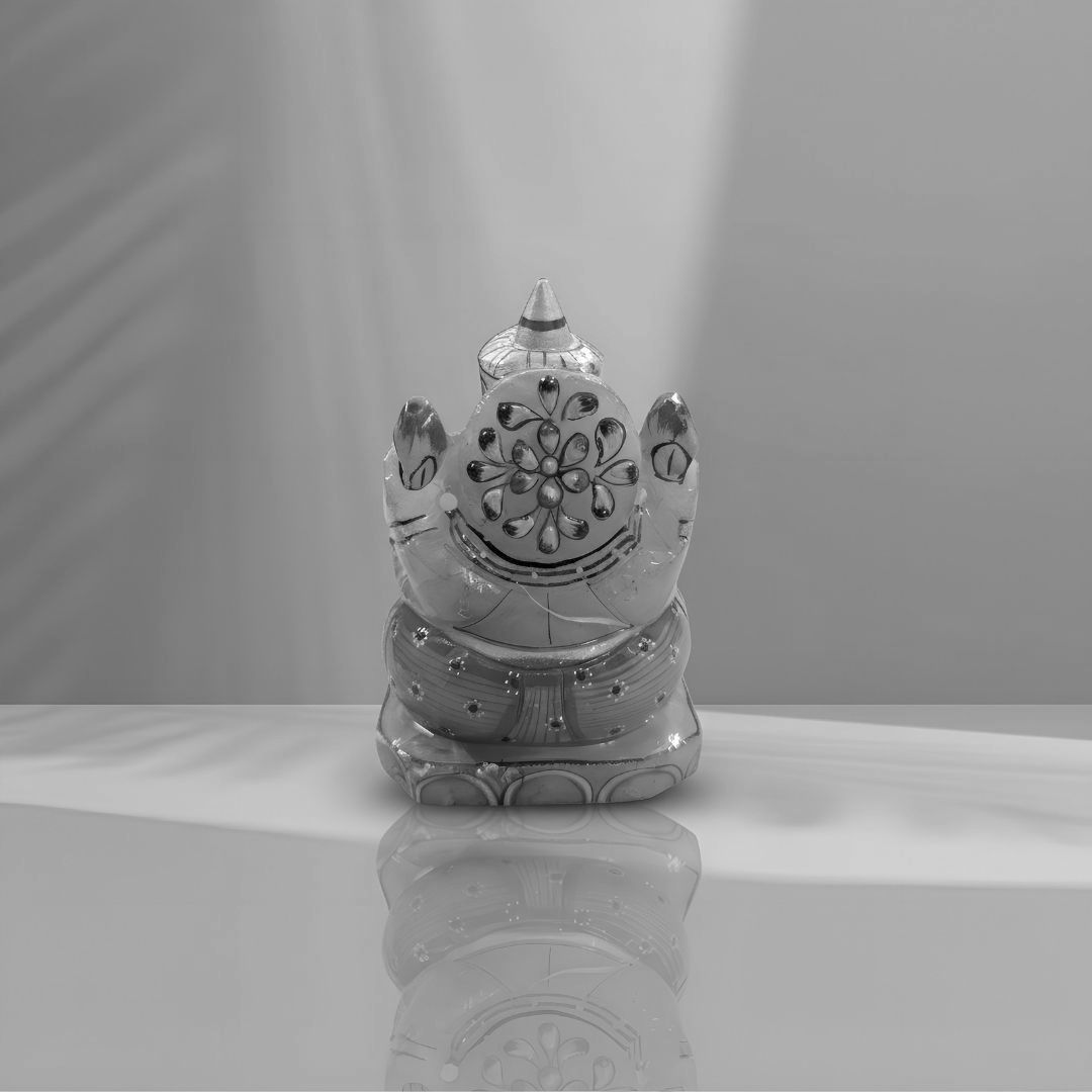 Hand-Carved Rose Quartz Ganesh Idol for Home Decor and Healing