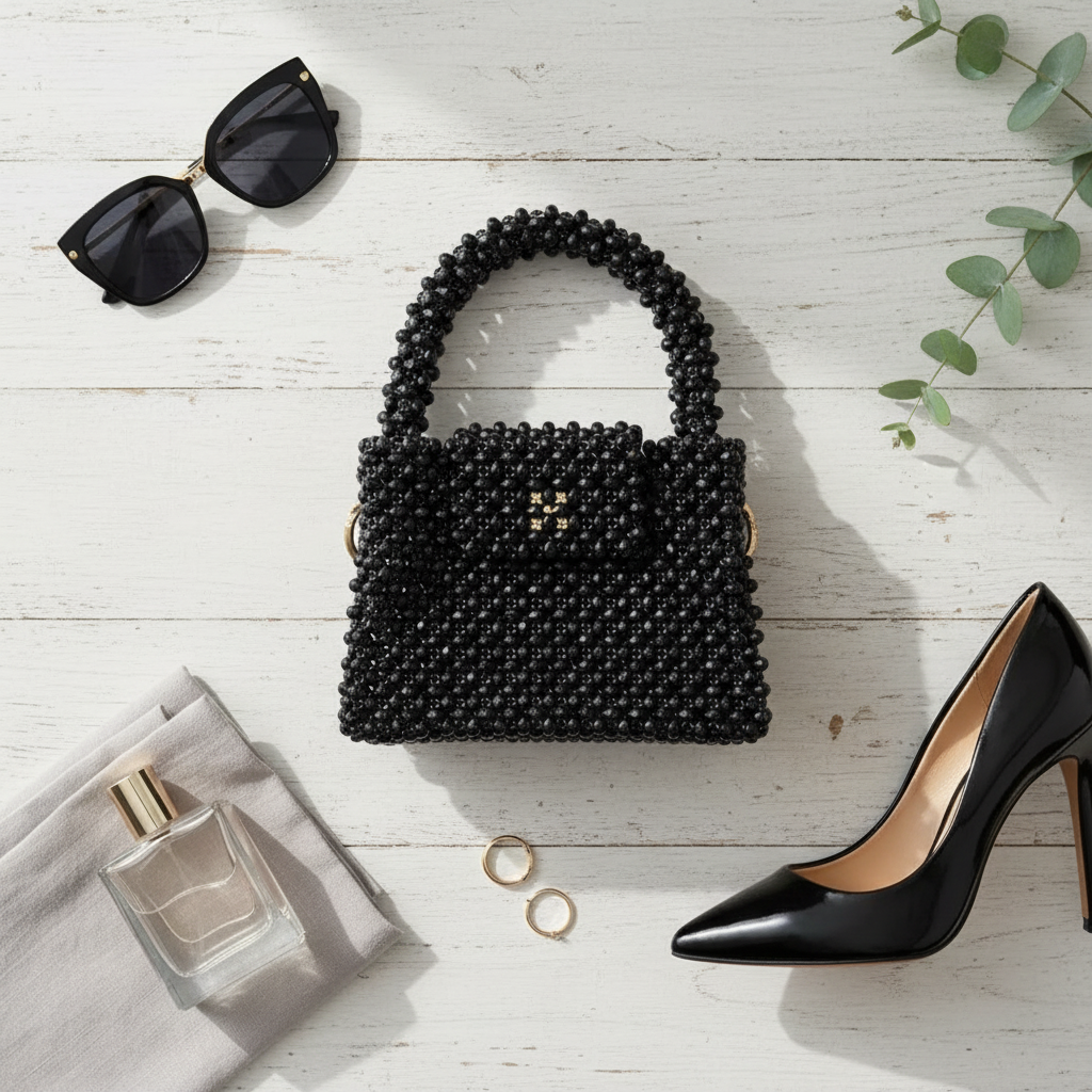 Midnight Luxe Handcrafted Beaded Bag