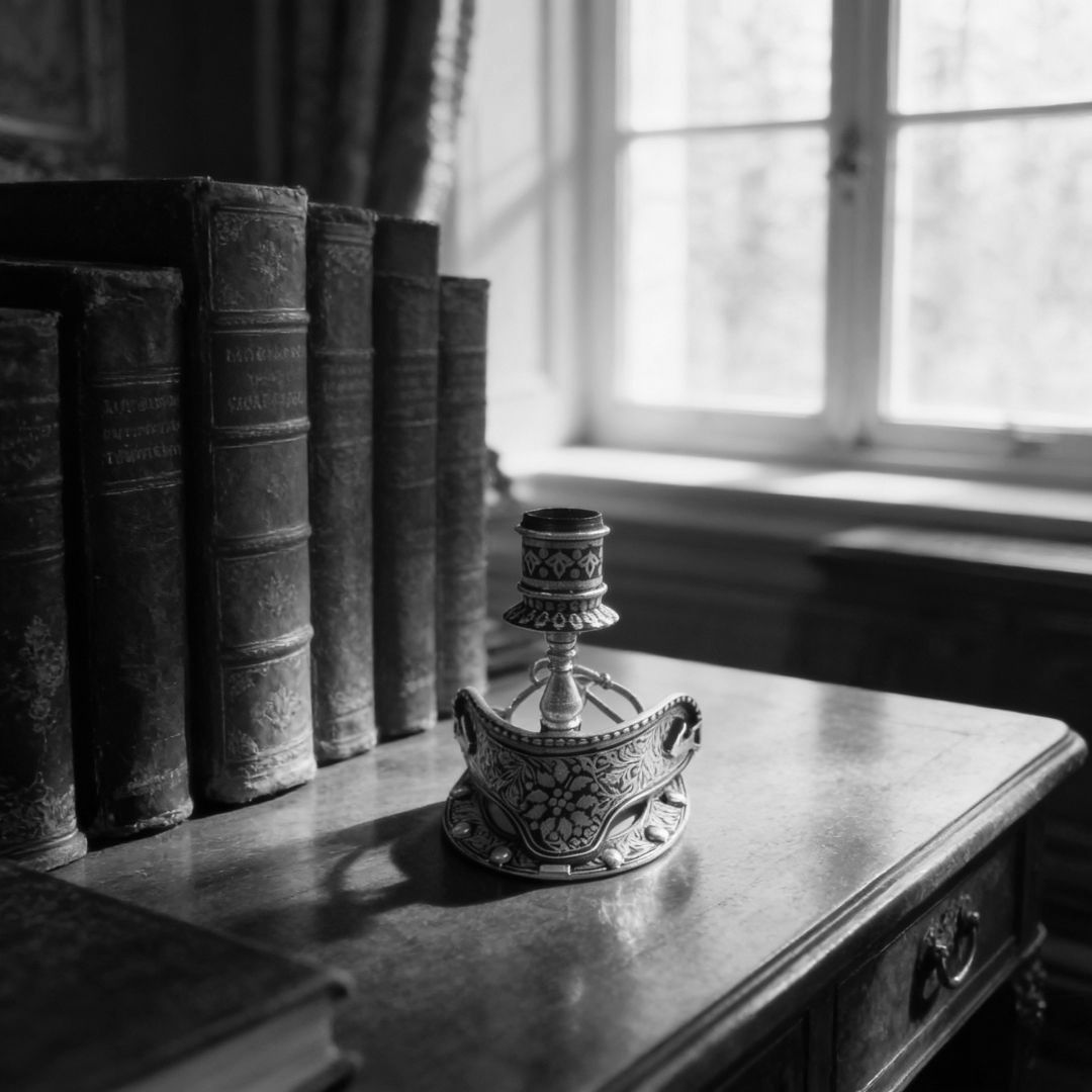 Good Luck Decorative Horseshoe with Candle Stand Koftgari Art