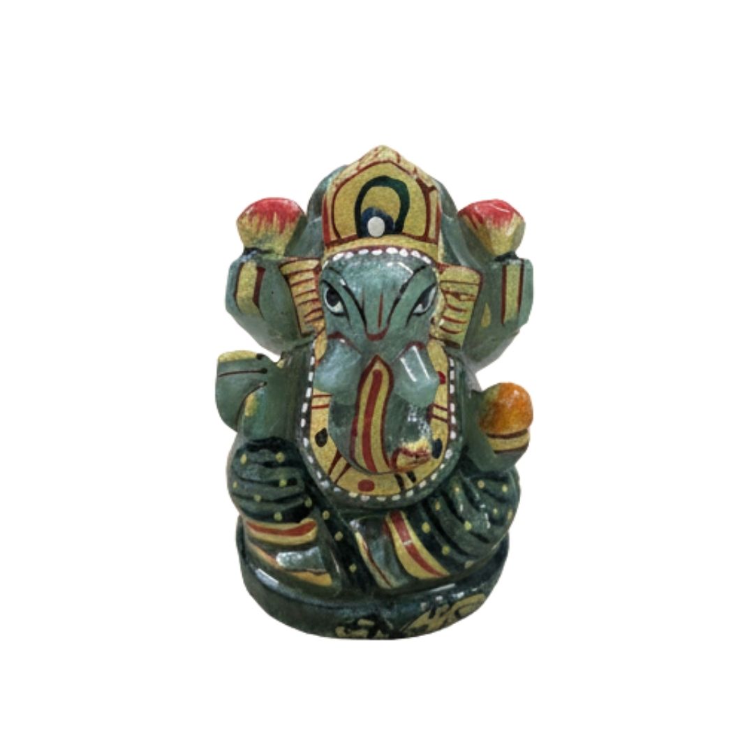 Aventurine Stone Ganesh Idol for Home Decor and Positive Energy
