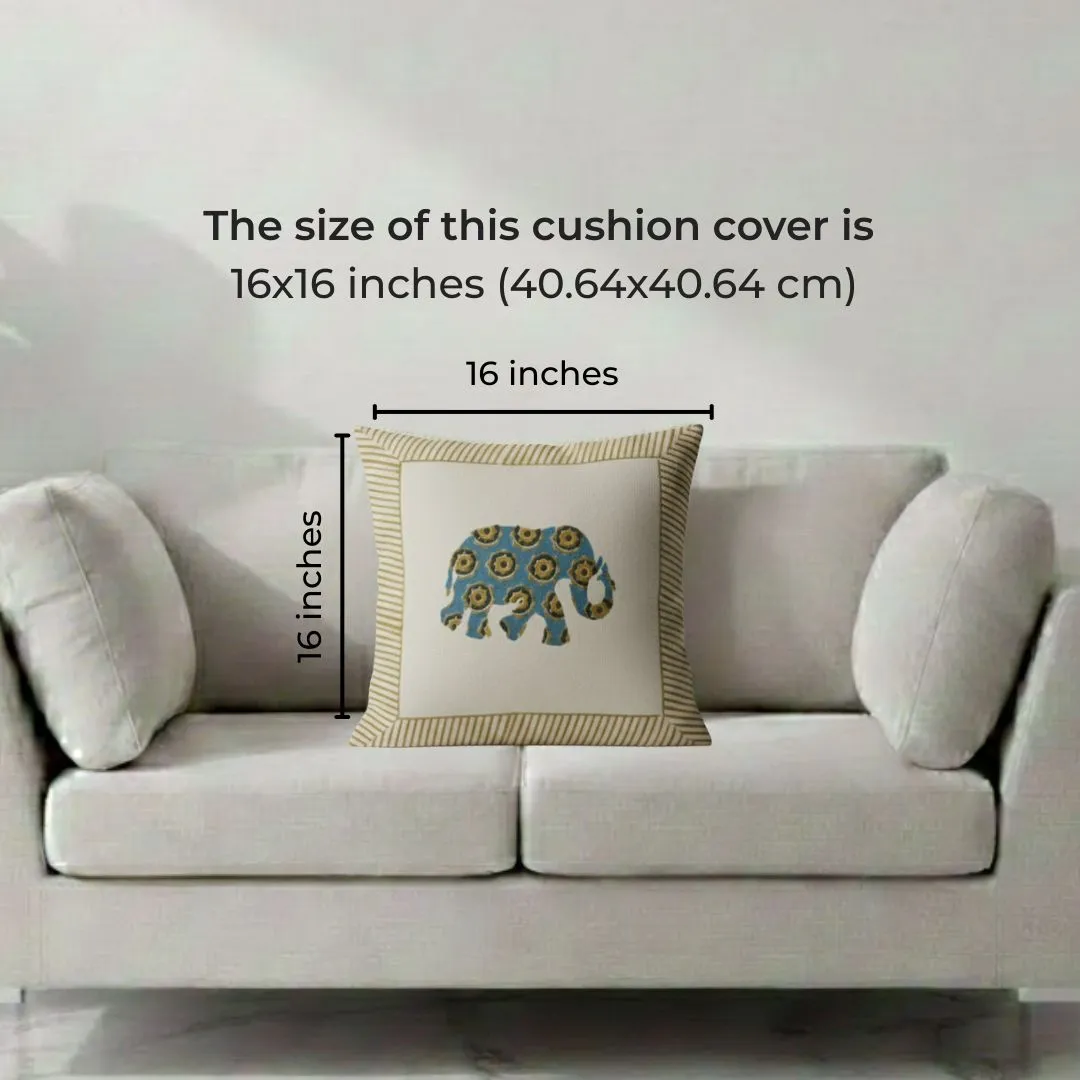 Block Printed Cotton Cushion Covers with All-Over Pattern (Set of 2)