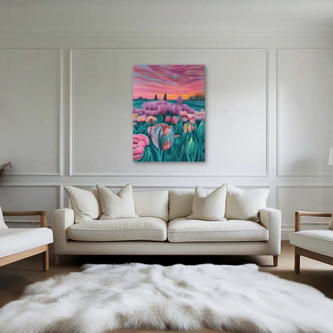 The Tulip Gardens of Kashmir Painting 