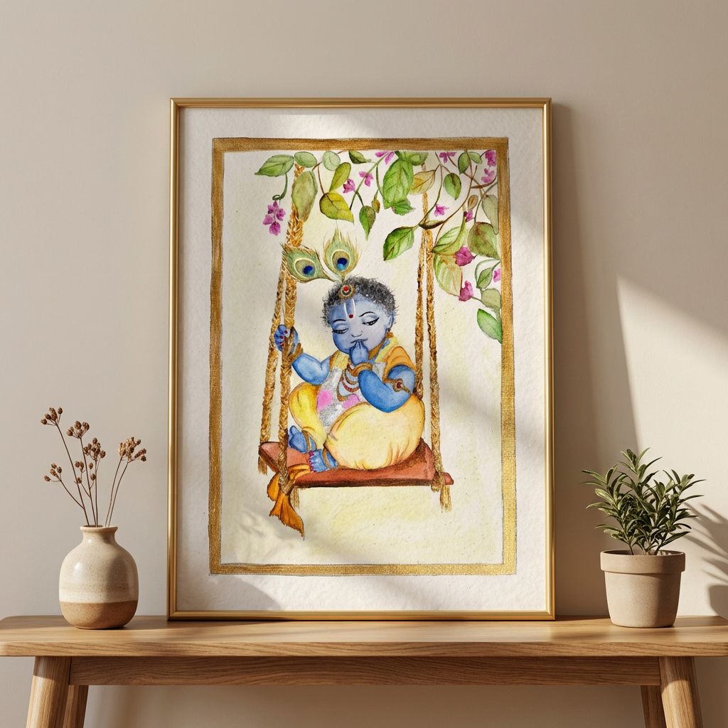 Laddoo Gopal painting 