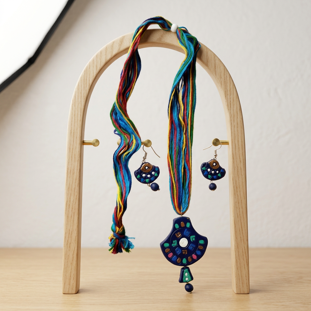 Ethnic Terracotta Necklace Set with Earrings