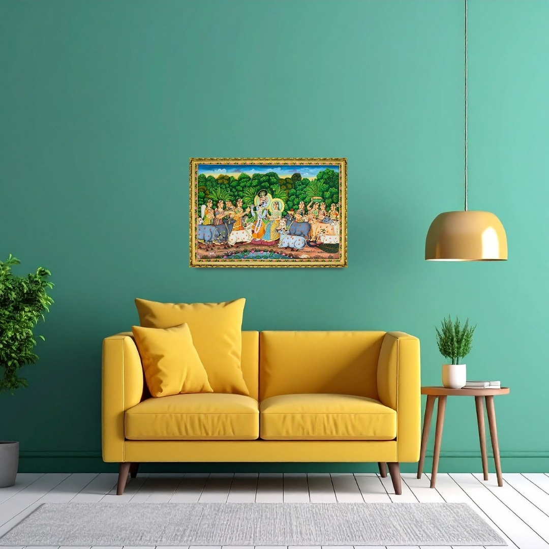 Pichwai Painting - Radha Krishna Van Raas 