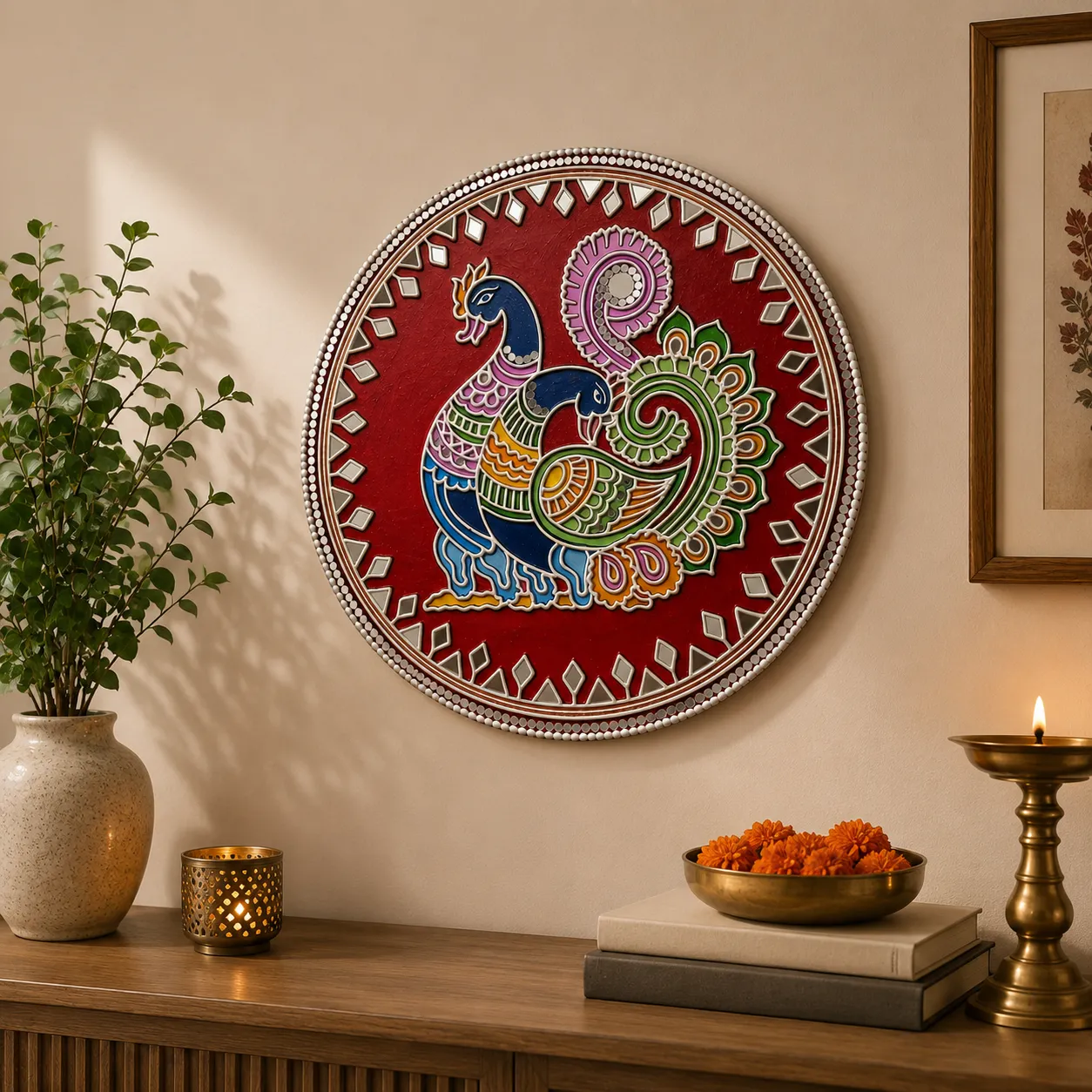 Lippan Kaam: Peacock in Colour