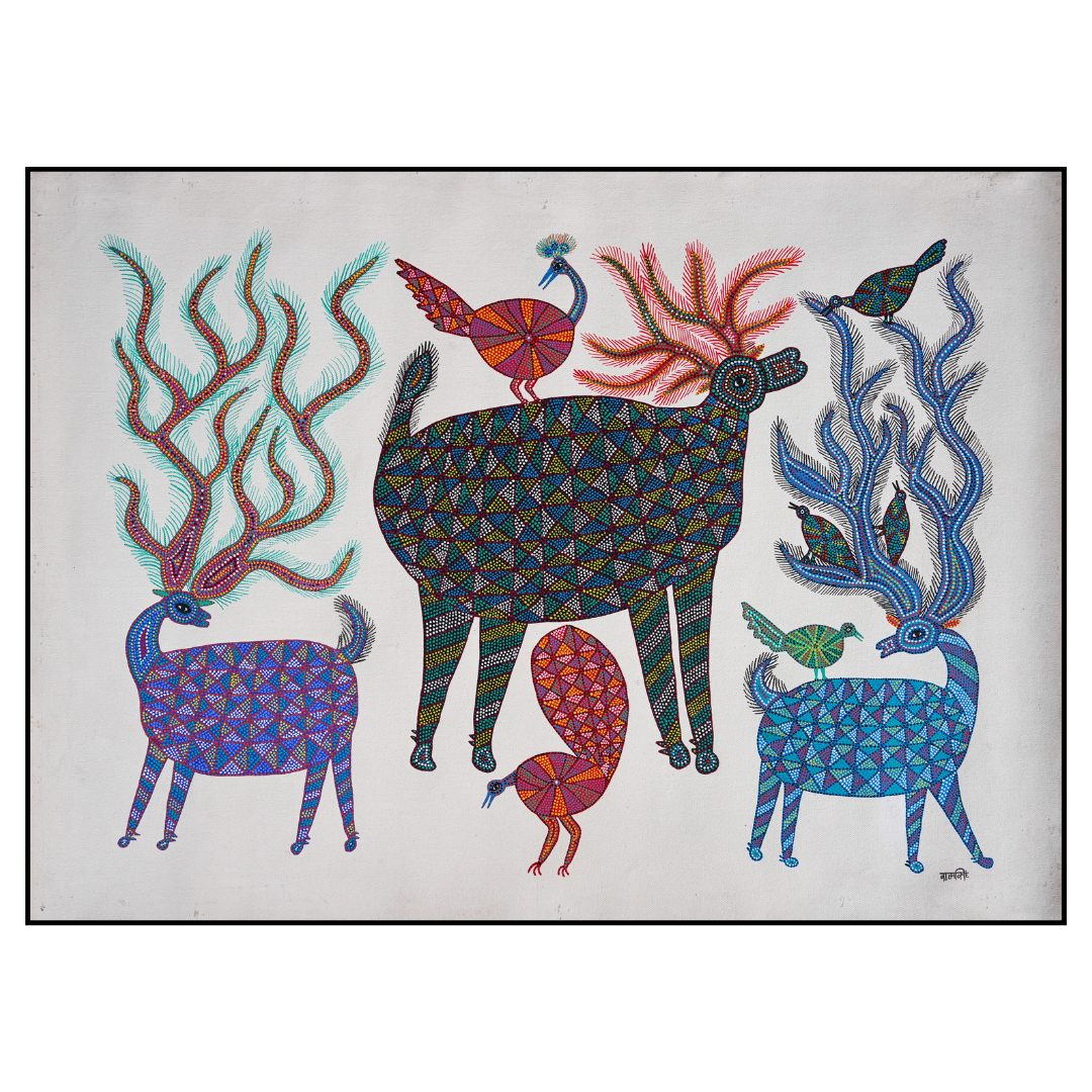 Harmony in the Wild: Deer, Peacocks and Birds 