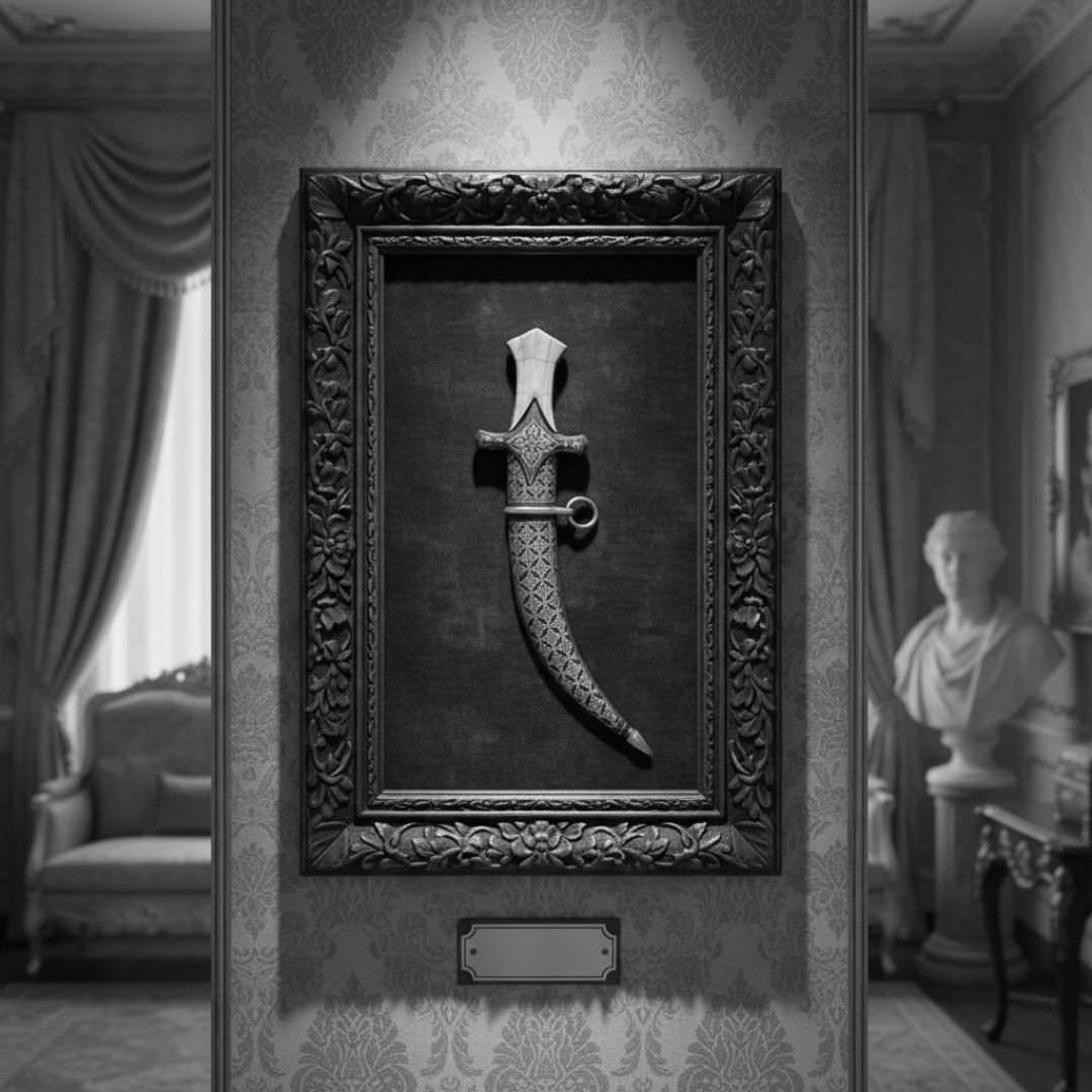 Camel Bone Handle Dagger with Koftgari Metal Inlay Craft