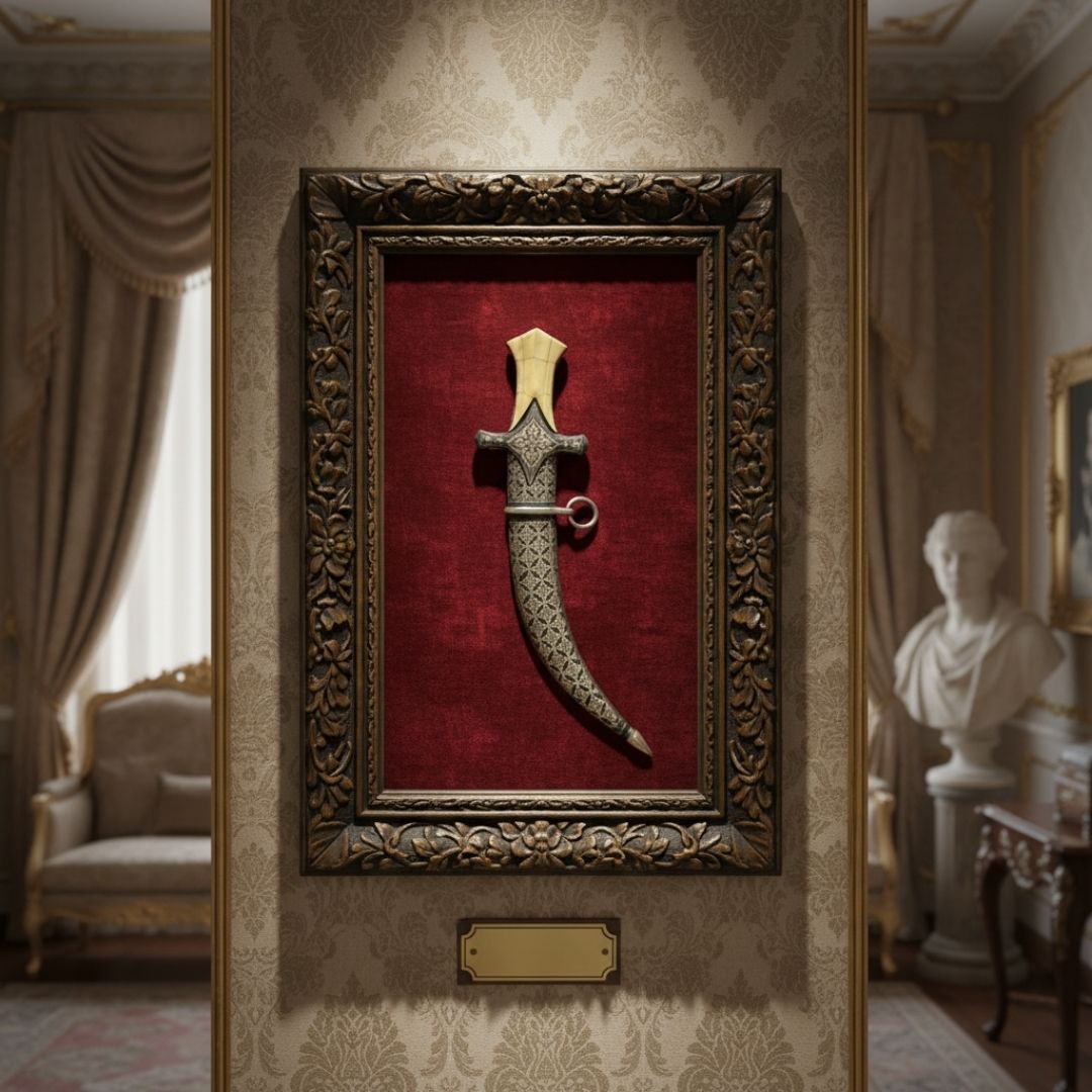 Camel Bone Handle Dagger with Koftgari Metal Inlay Craft