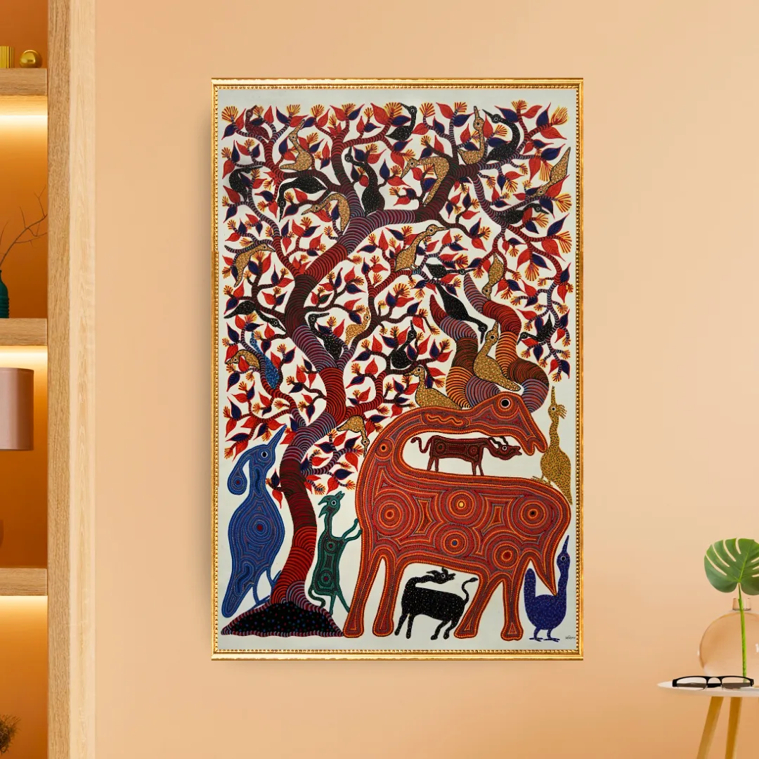 The Playful Deer and Birds
