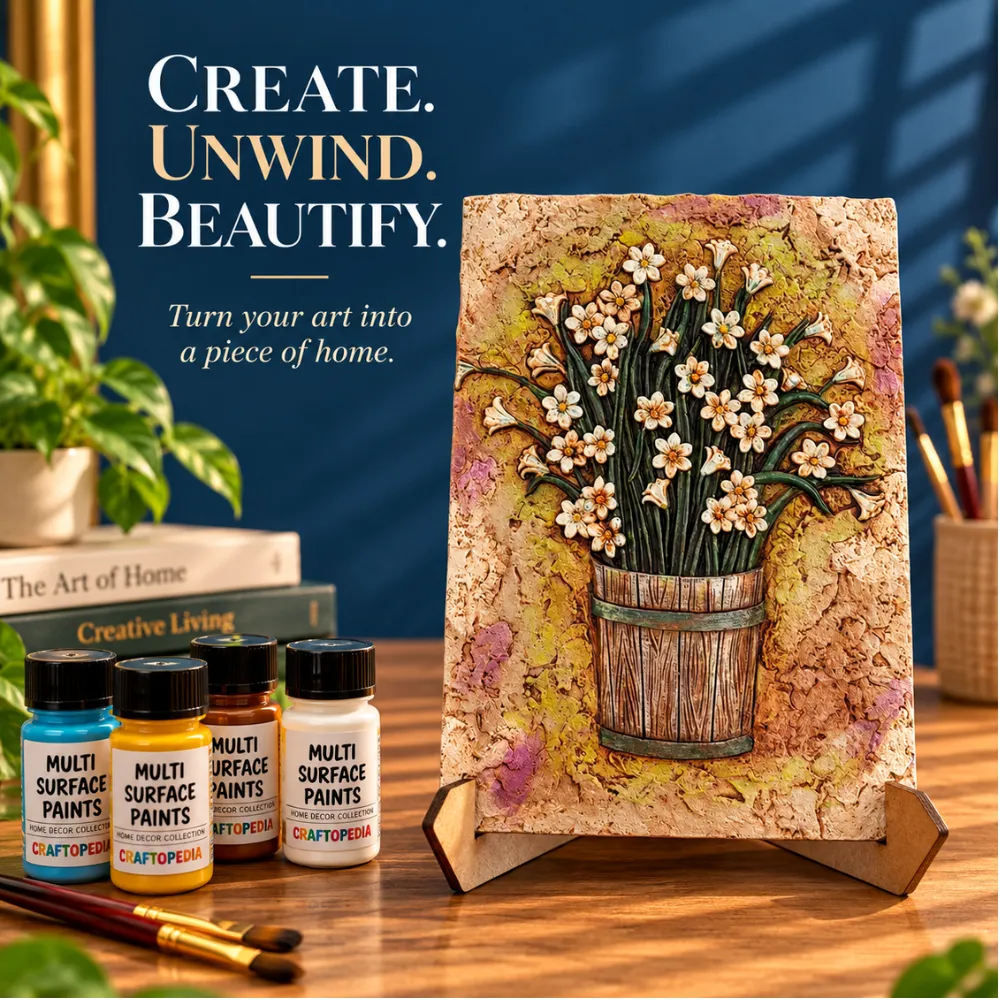 Craftopedia Paint Your Own Daffodil Painting Kit for Adults | DIY Art Set & Activity Kit