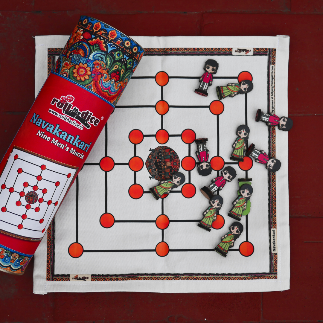 Classic Navakankari Board Game | Nine Men’s Morris | Traditional Strategy Game