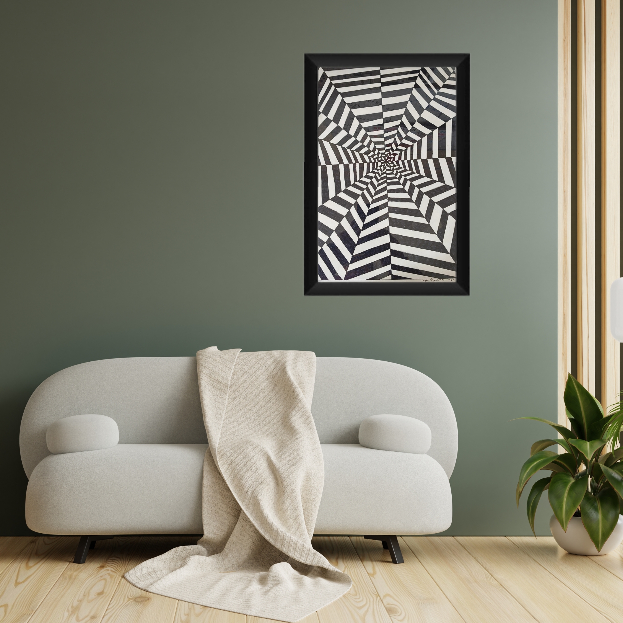 Hand drawn Monochrome Infinity Spiral