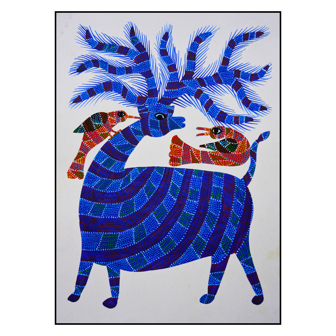 Friendship of Swamp deer and Birds