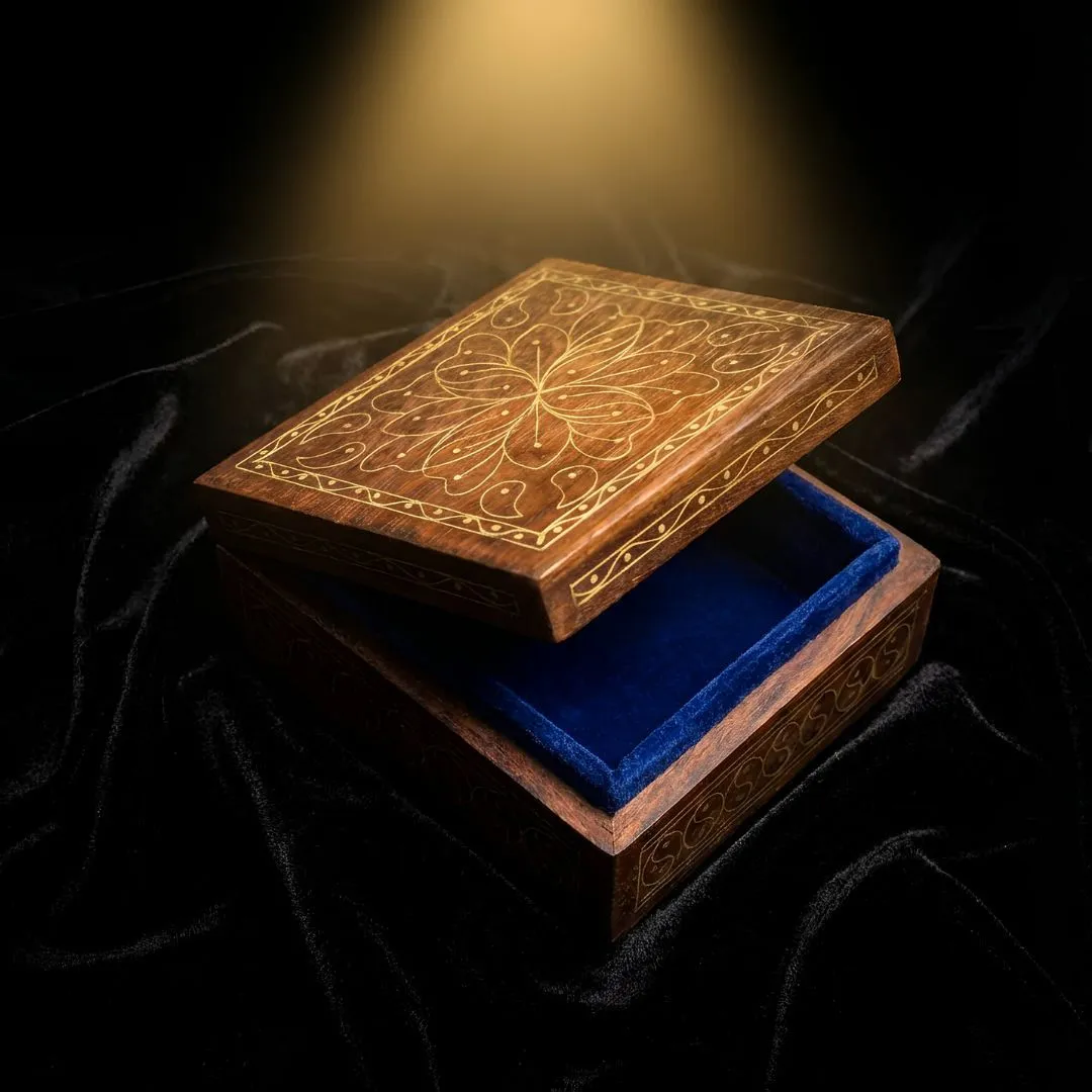 Mystic Vines Wooden Tarkashi Inlay Box 