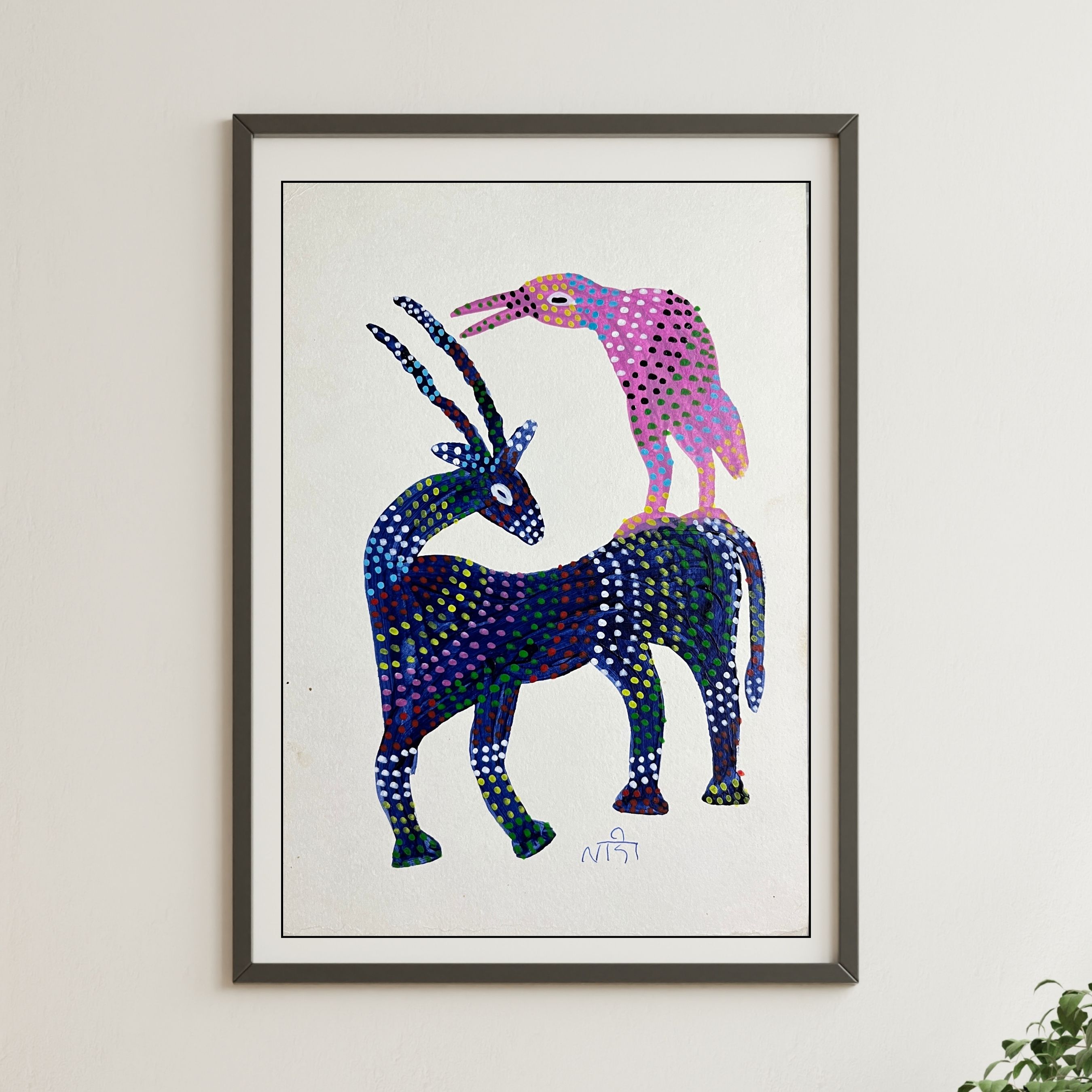 Deer & Bird Painting