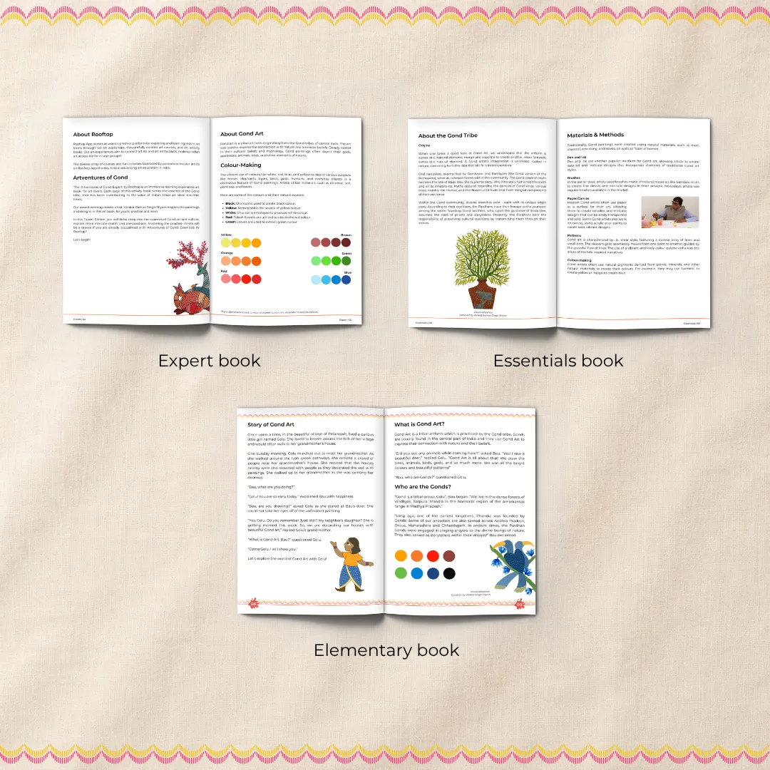 Artventures of Gond – Indian Tribal Coloring & Activity Book (Set of 3)