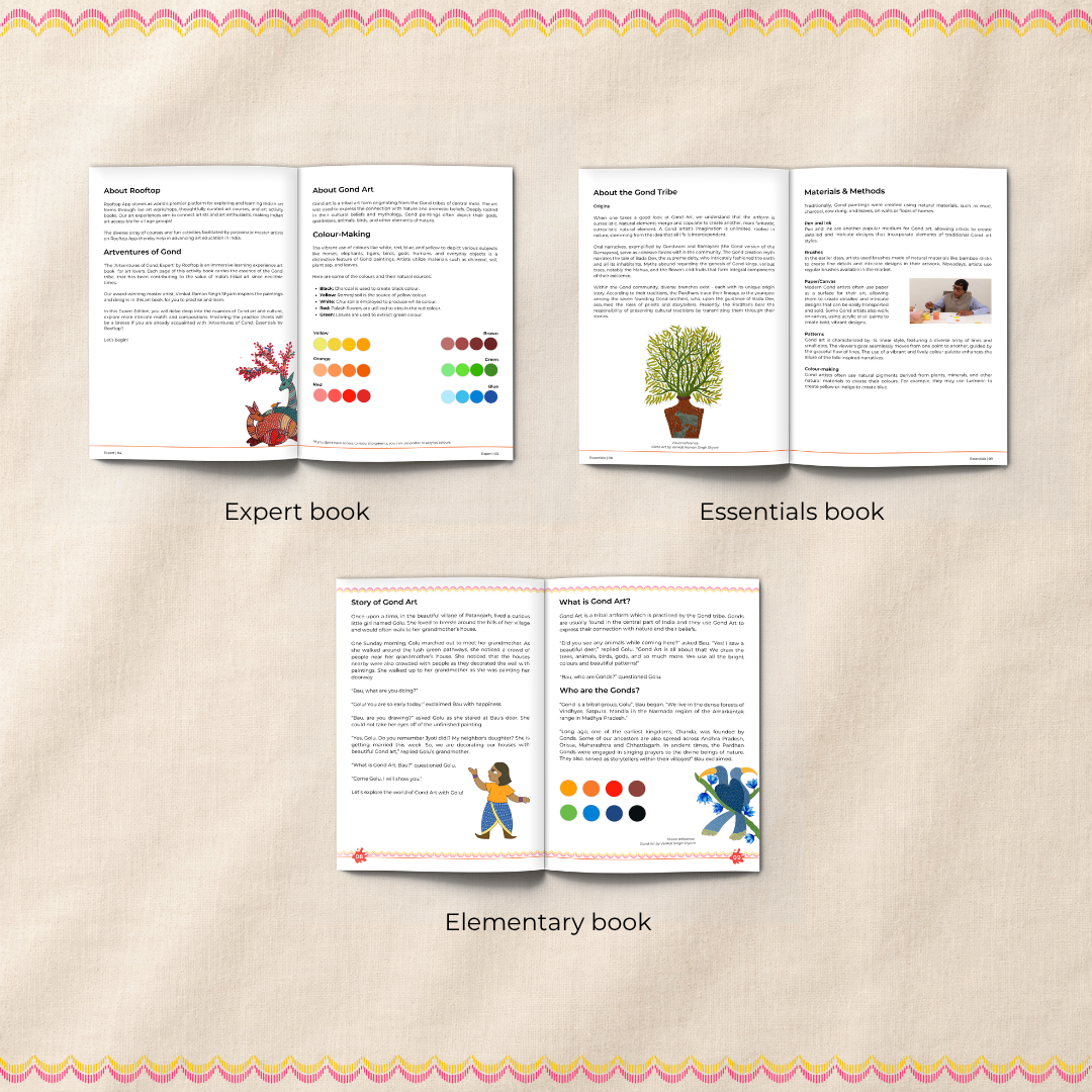 Artventures of Gond – Indian Tribal Coloring & Activity Book (Set of 3)