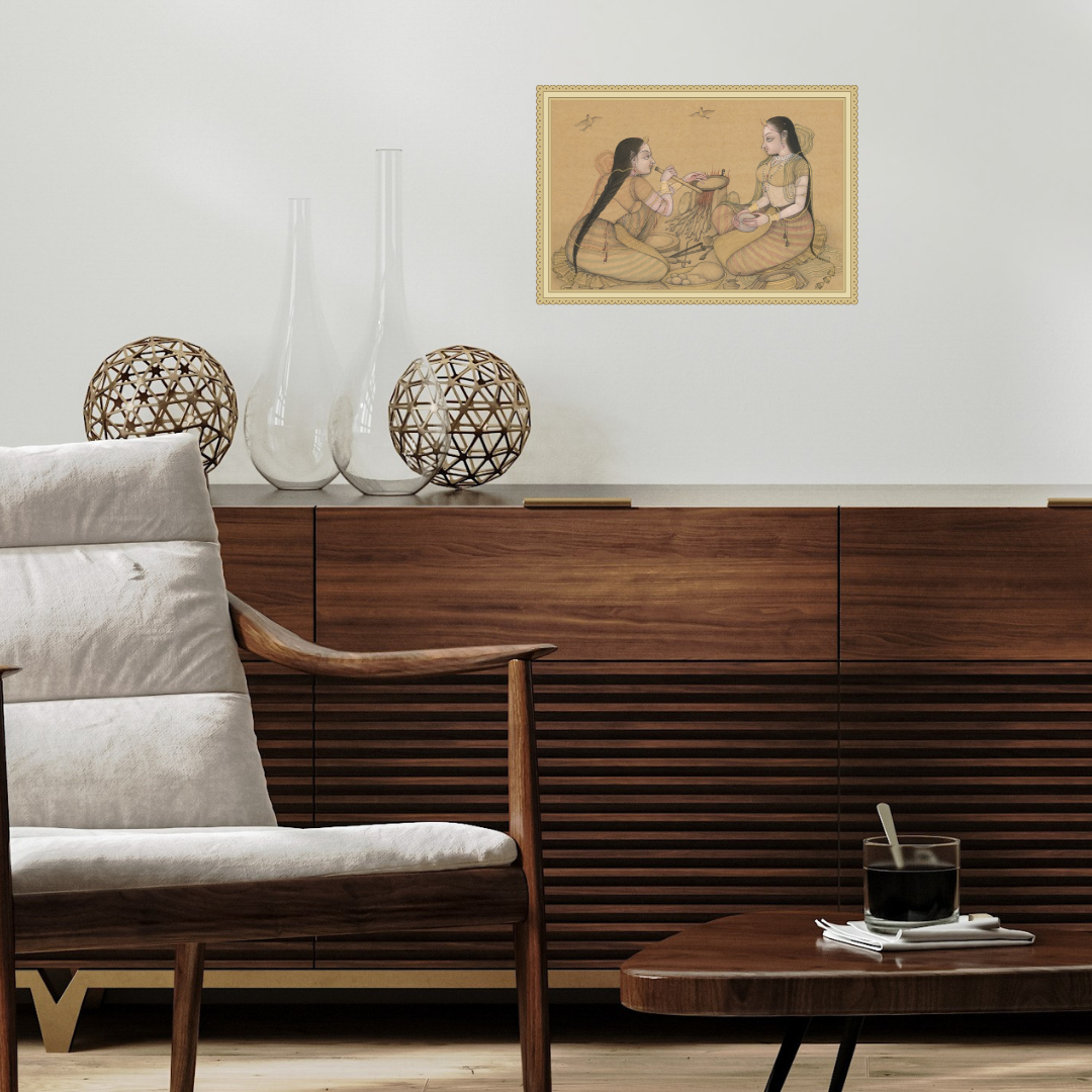 Women Preparing Roti (Indian Bread)