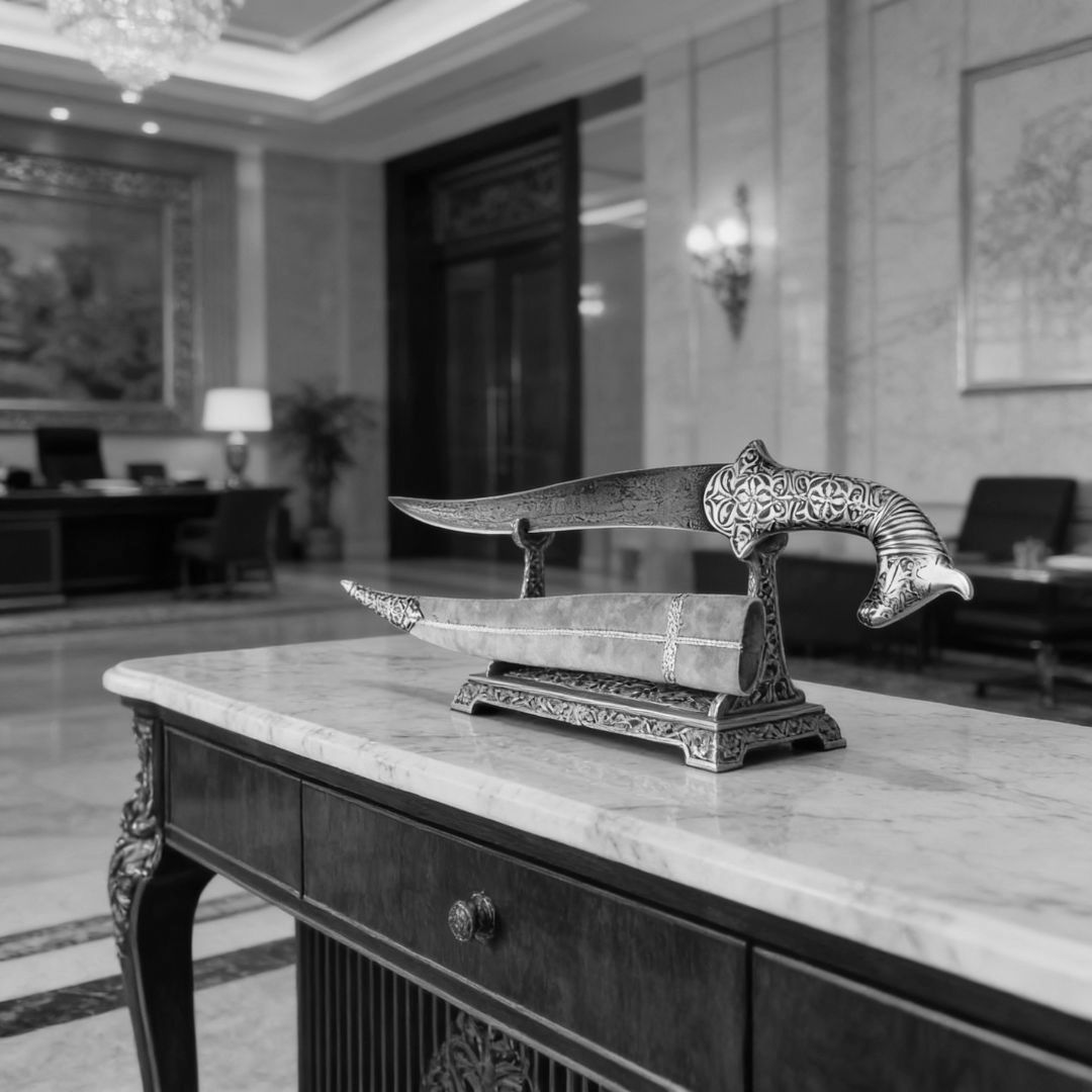 Horse Face Fine Work Koftgari Decorative Dagger Traditional Metal Art