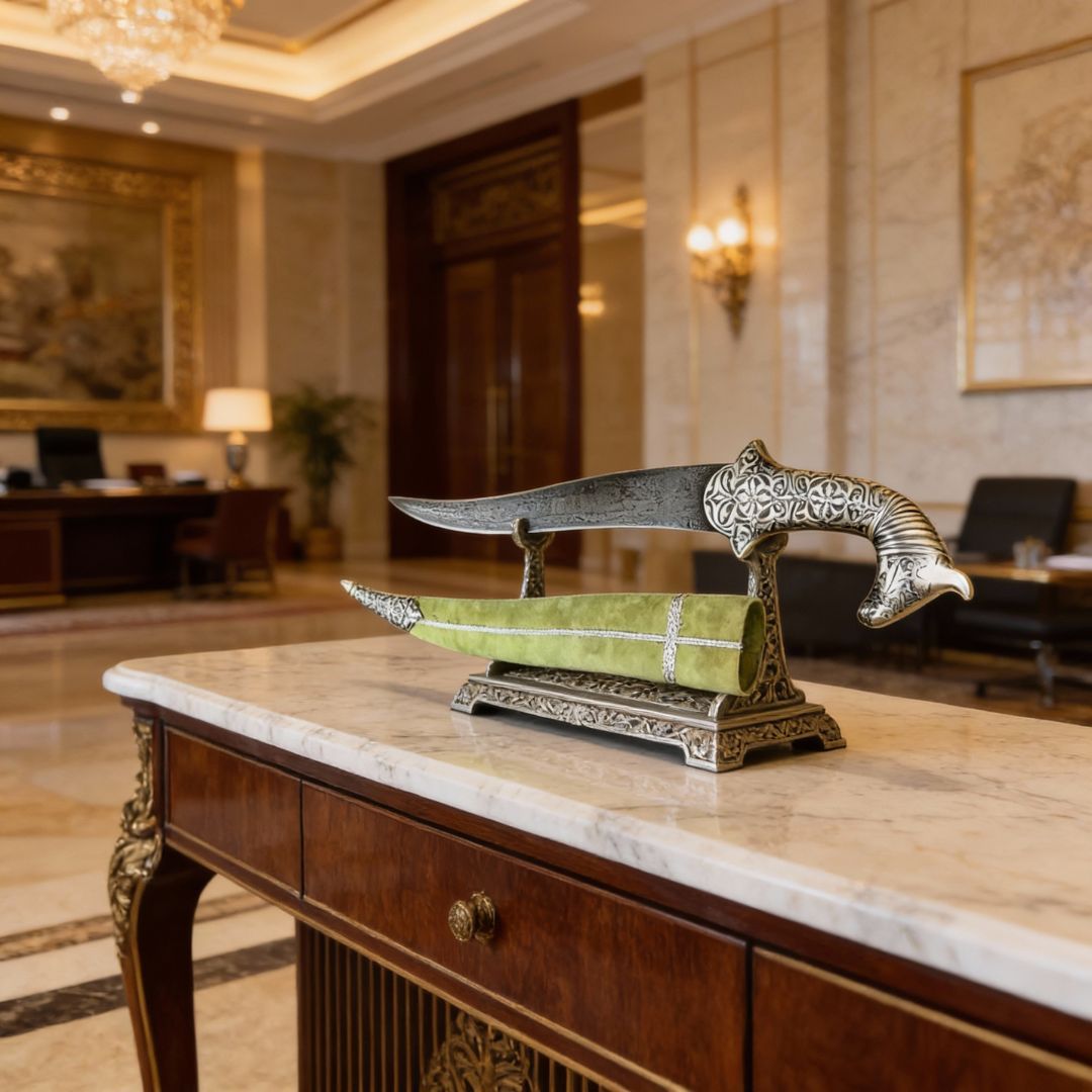 Horse Face Fine Work Koftgari Decorative Dagger Traditional Metal Art