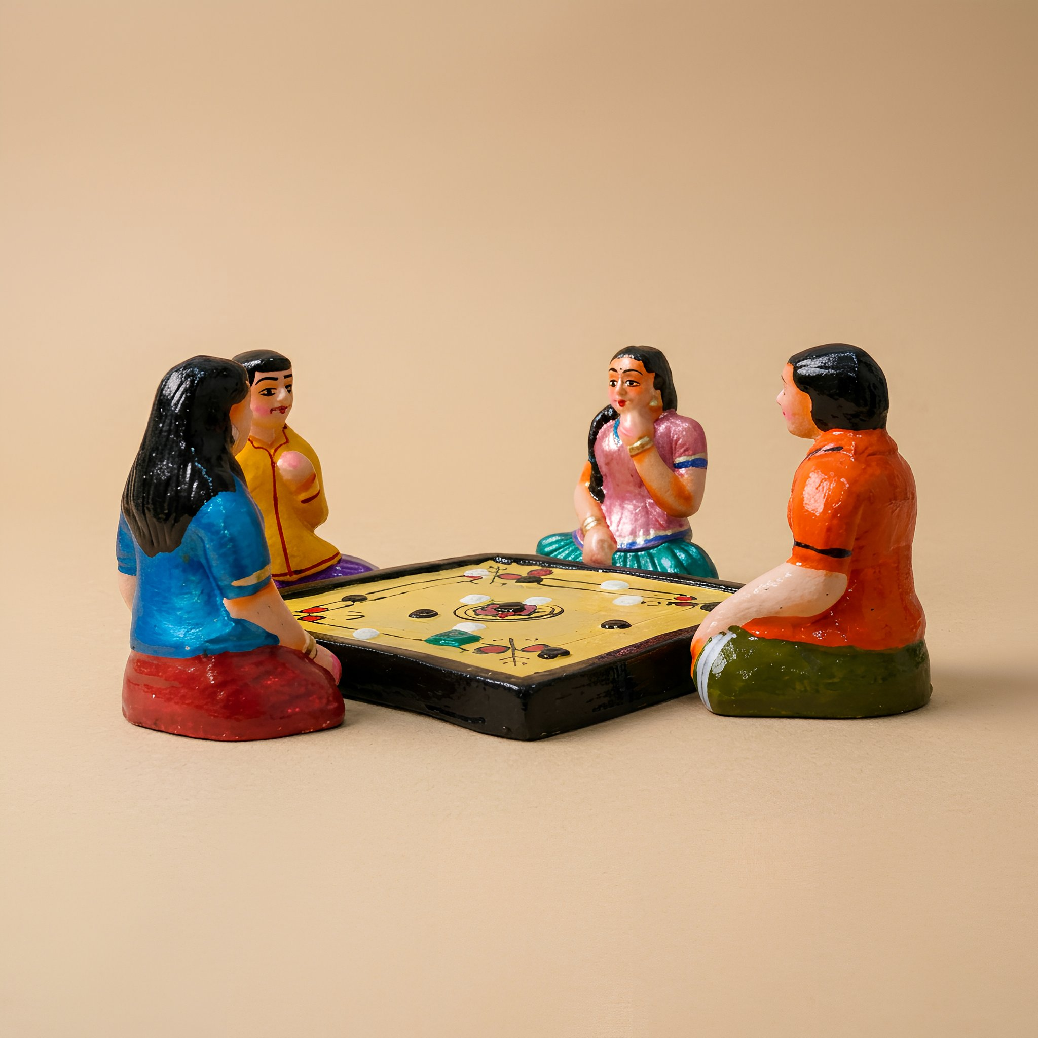 Krishnanagar Clay Carrom Set | Golu Dolls