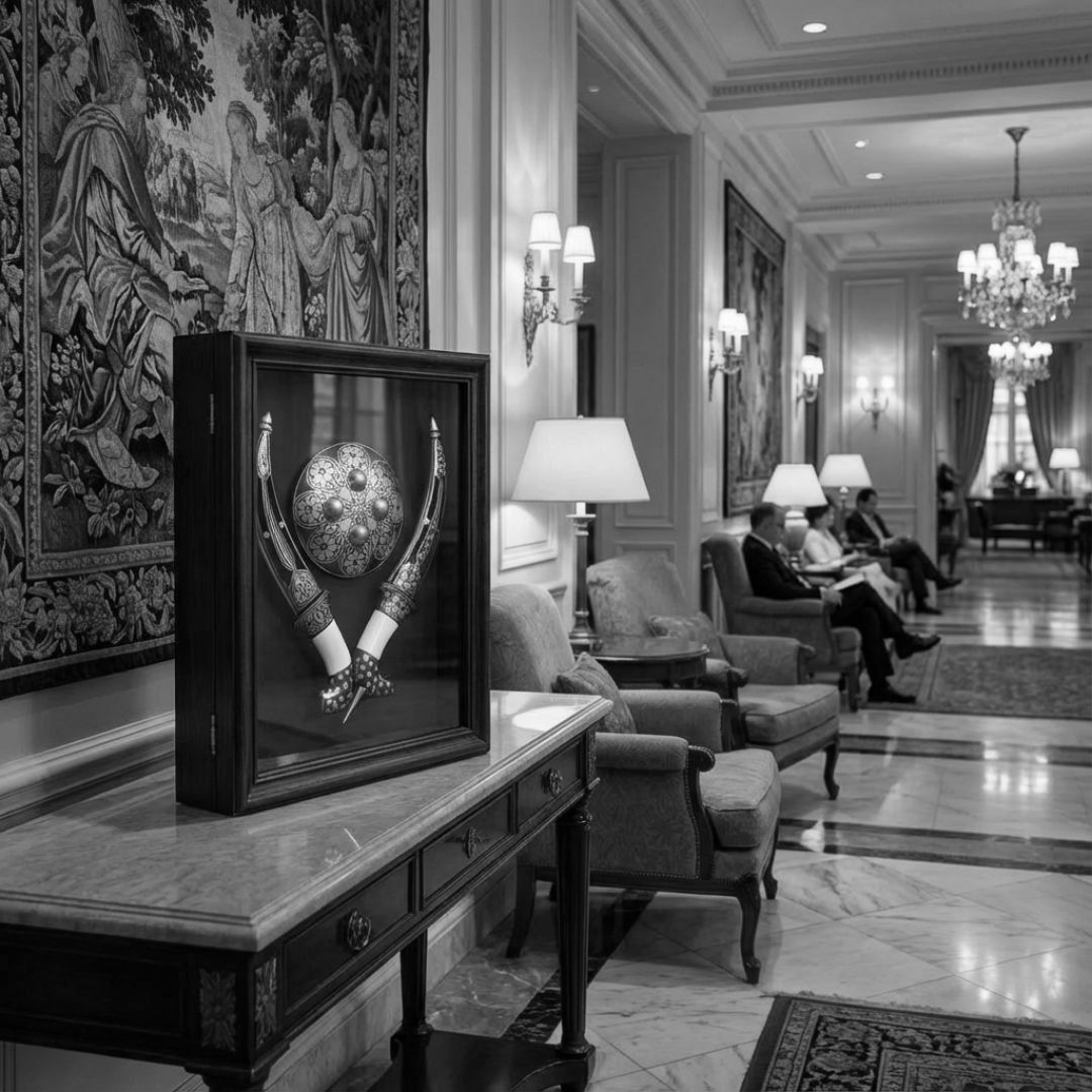 Shield Koftgari Decorative Dagger Set Traditional Metal Art