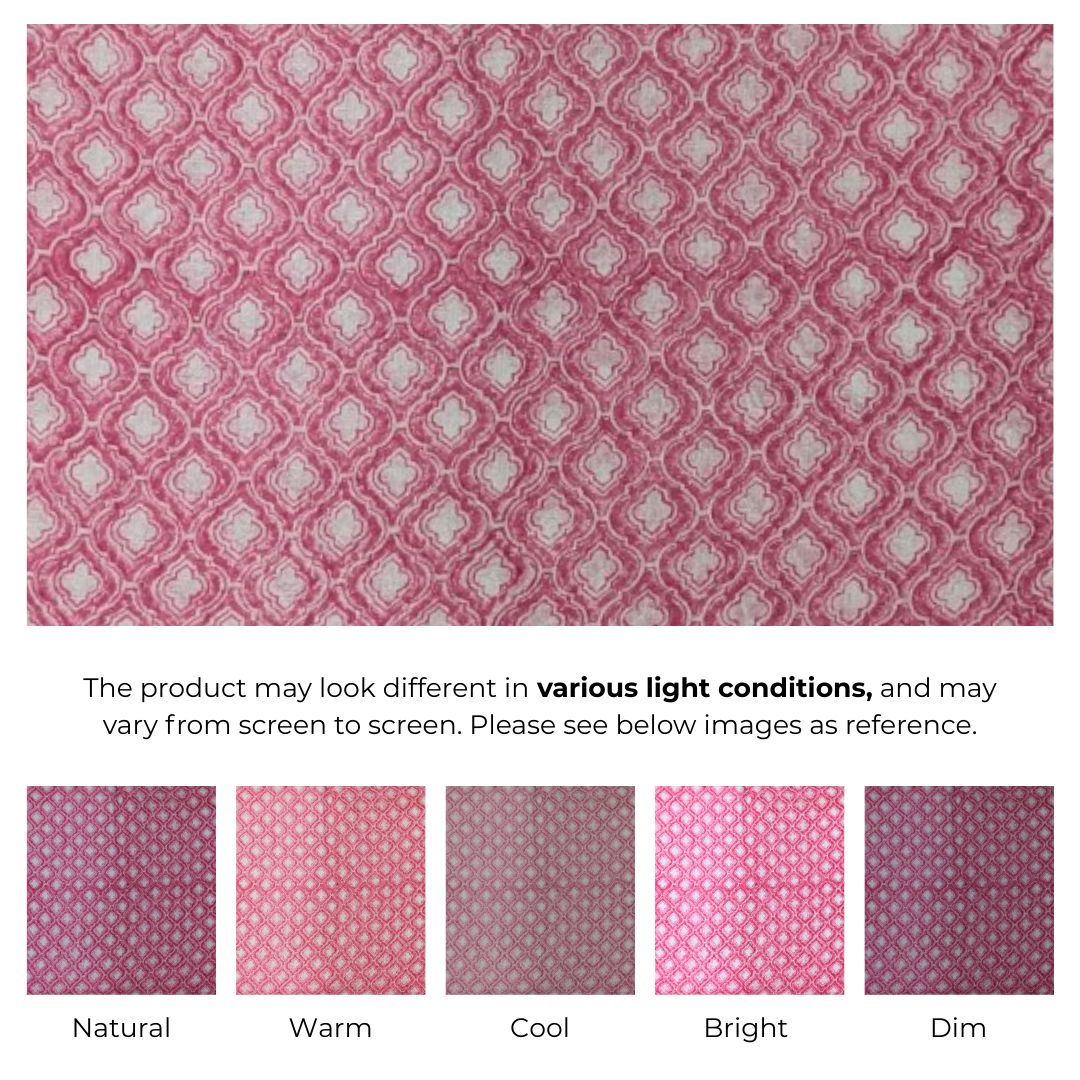 Single-Sided Hand Block Printed Mal Cotton Fabric Than – Soft Pink Motif | Sold Per Meter