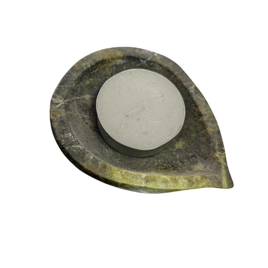 Serpentine Stone Tealight Holder for Calm Interiors 
