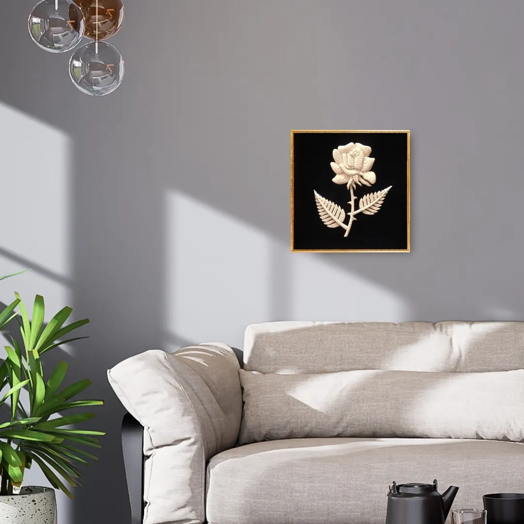 Rose with Two Leaves