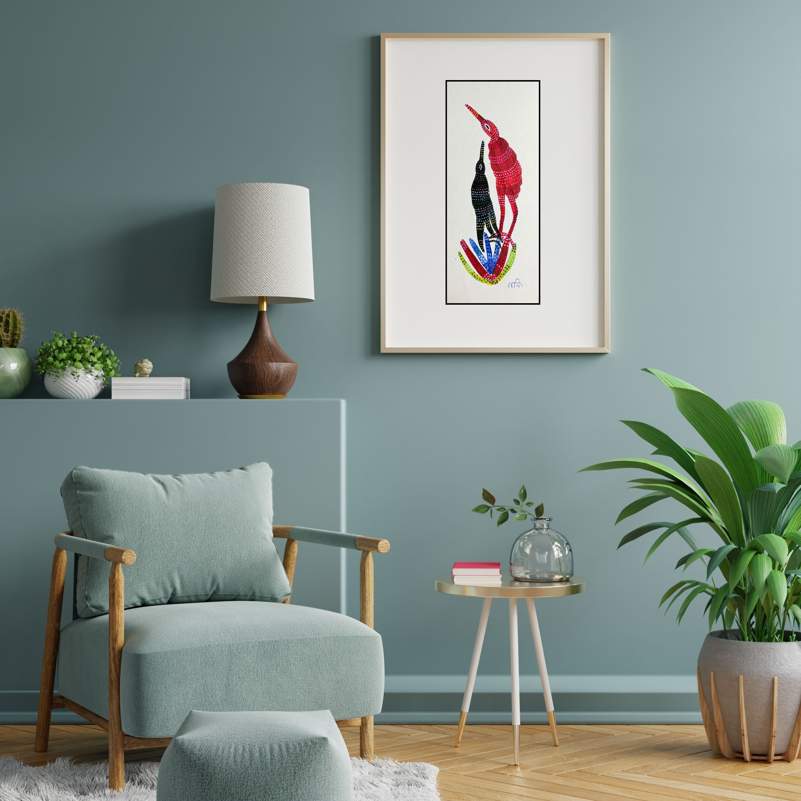 Birds Pink and Black