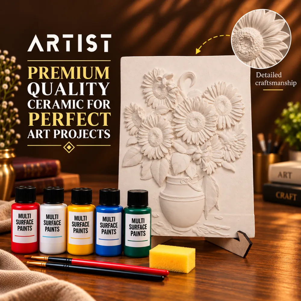 DIY Ceramic Sunflower Painting Kit for Adults | DIY Art Set & Activity Kit