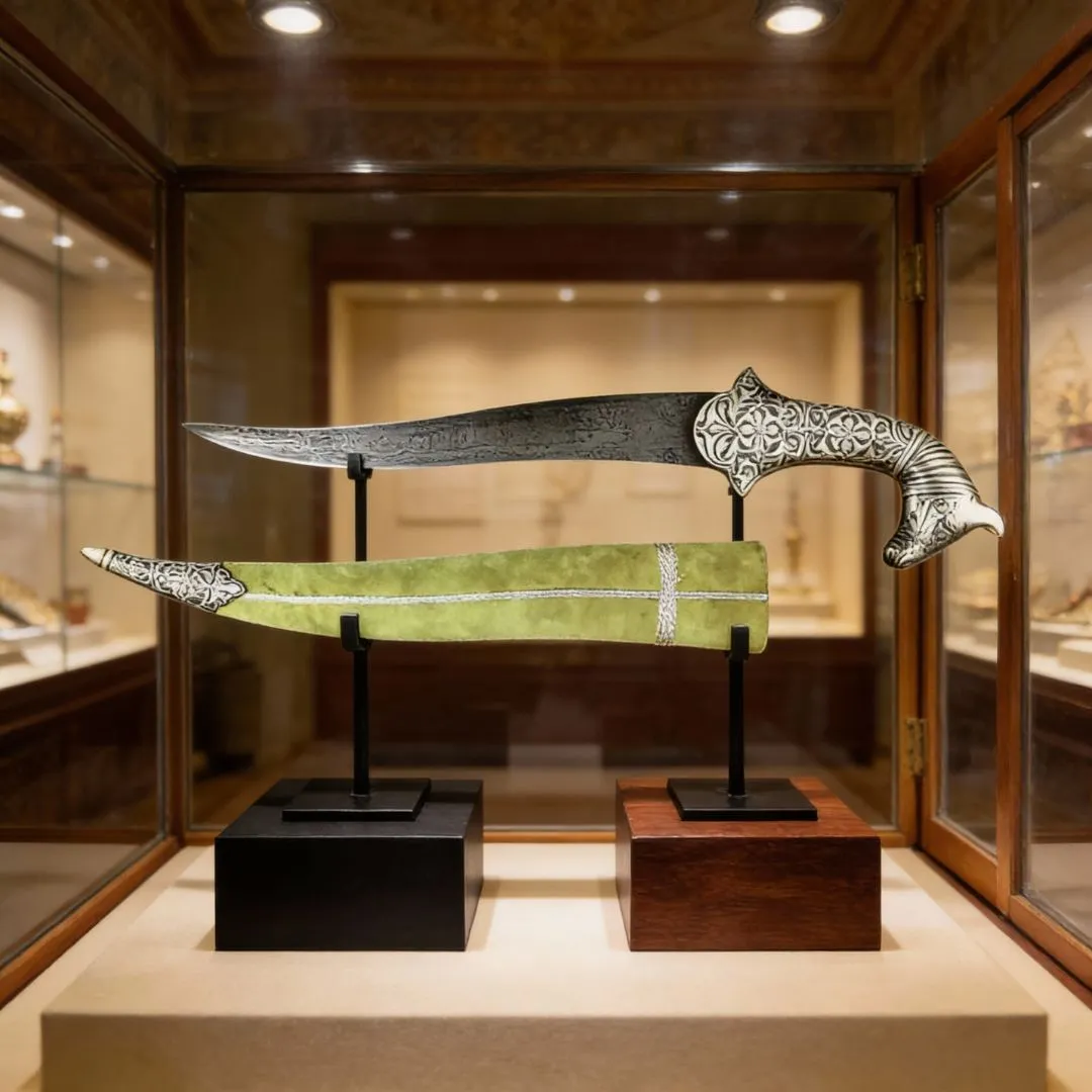 Horse Face Fine Work Koftgari Decorative Dagger Traditional Metal Art