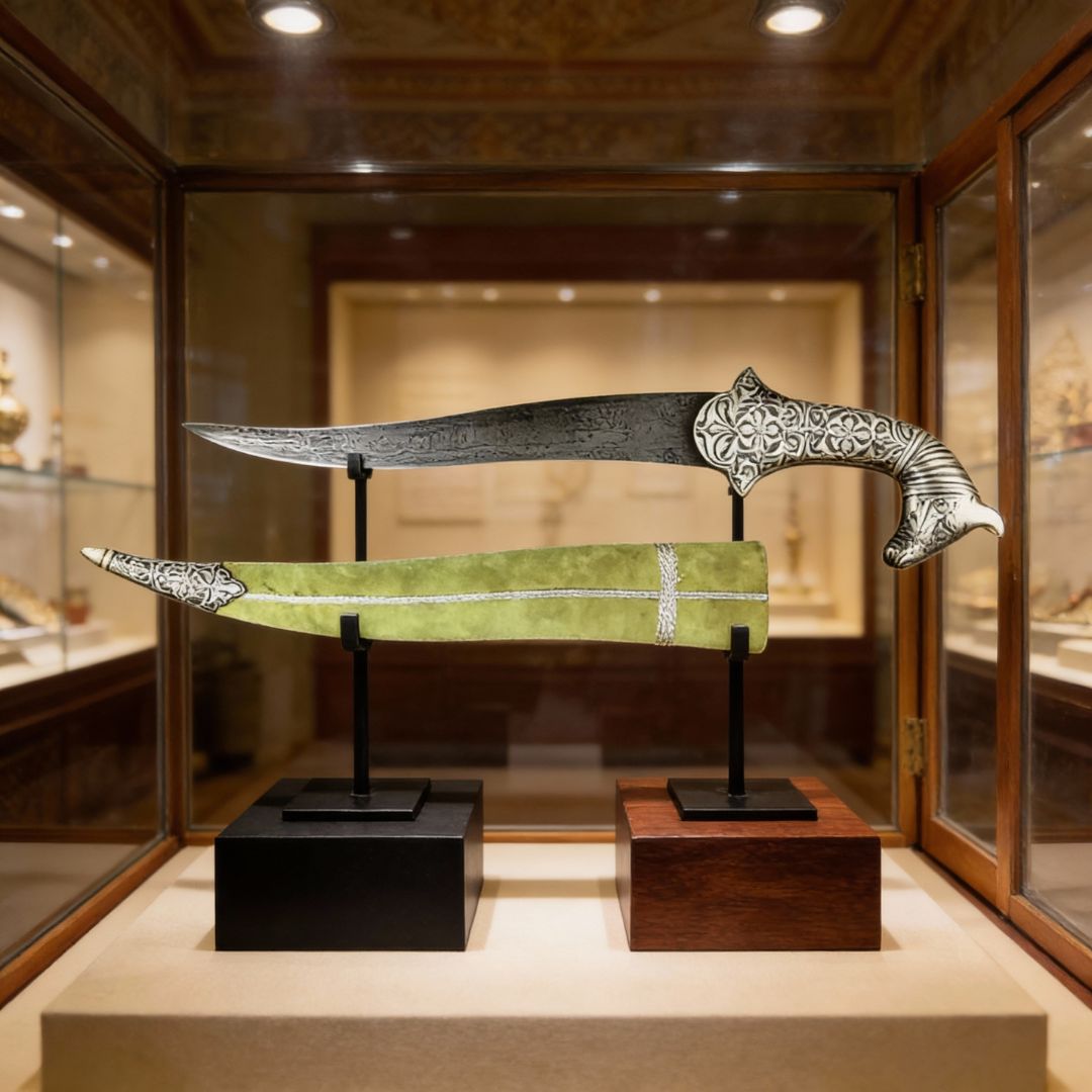 Horse Face Fine Work Koftgari Decorative Dagger Traditional Metal Art