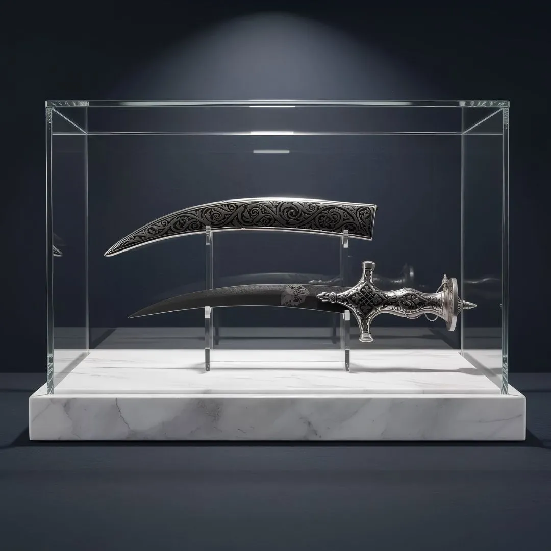 Fine Work Mini Koftgari Sword with Intricate Handcrafted Metal Inlay