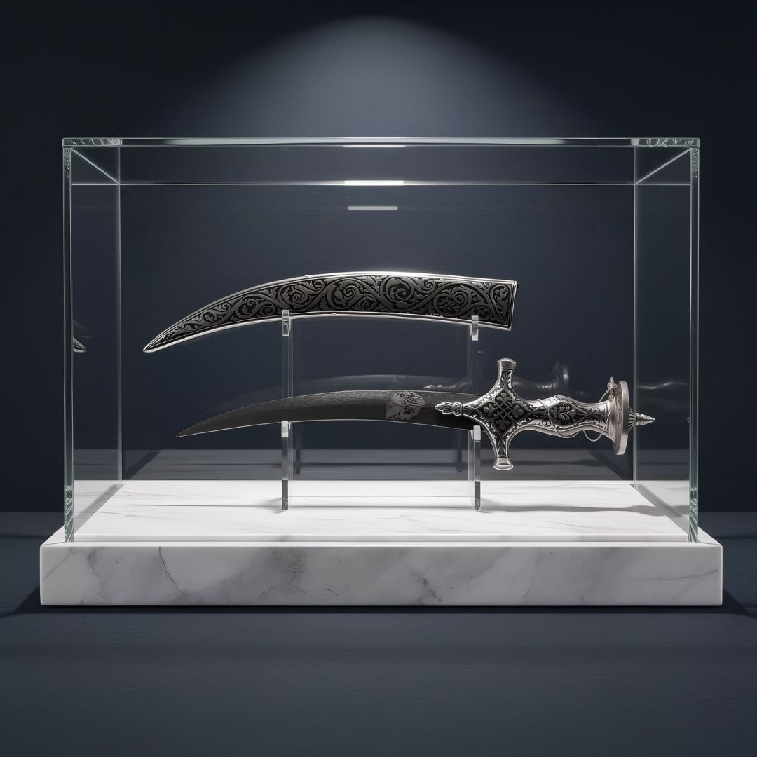 Fine Work Mini Koftgari Sword with Intricate Handcrafted Metal Inlay